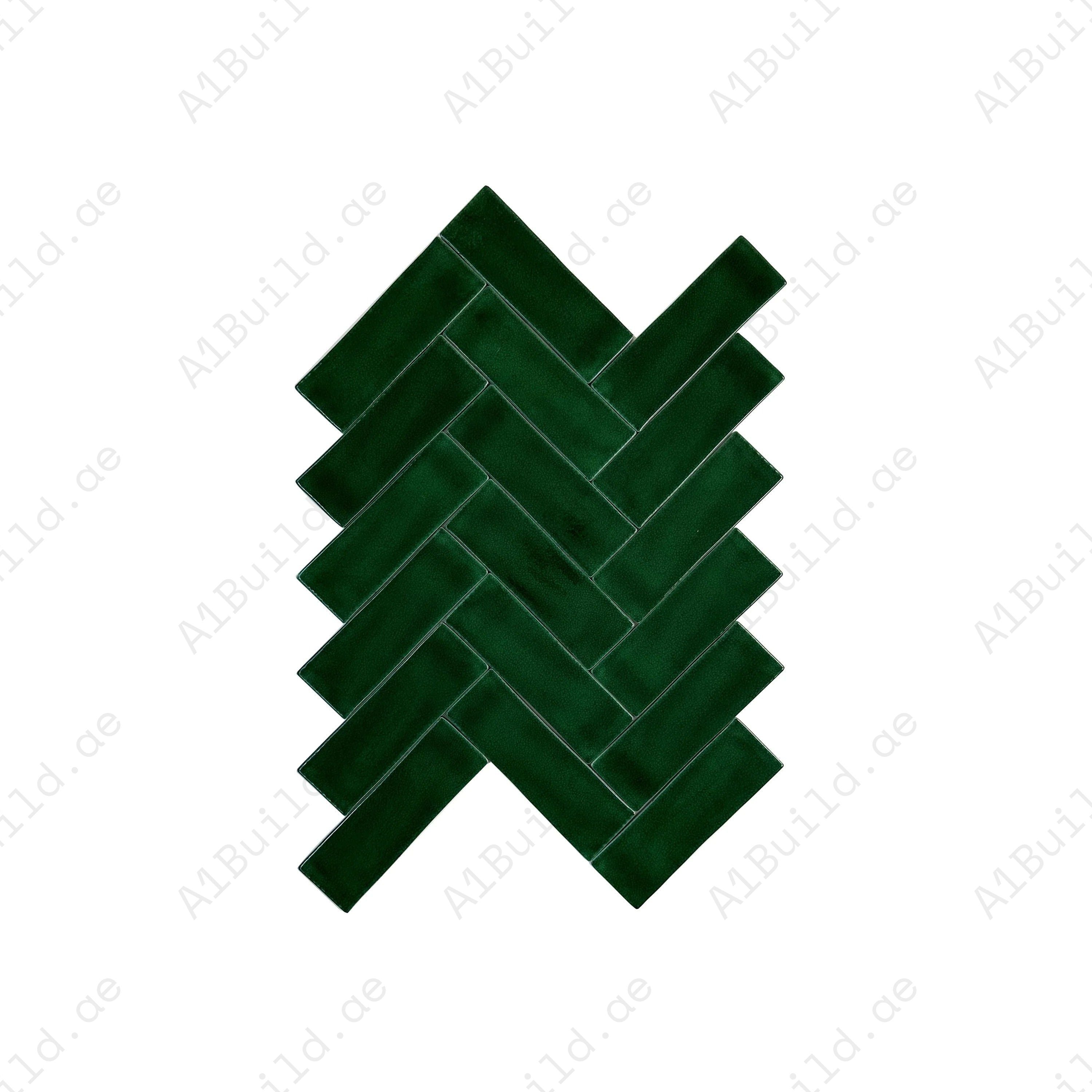 Elevate interiors with Dark Green Glossy Crackle Porcelain Tiles. Durable, water-resistant, and elegant, perfect for kitchens, bathrooms, and feature walls.