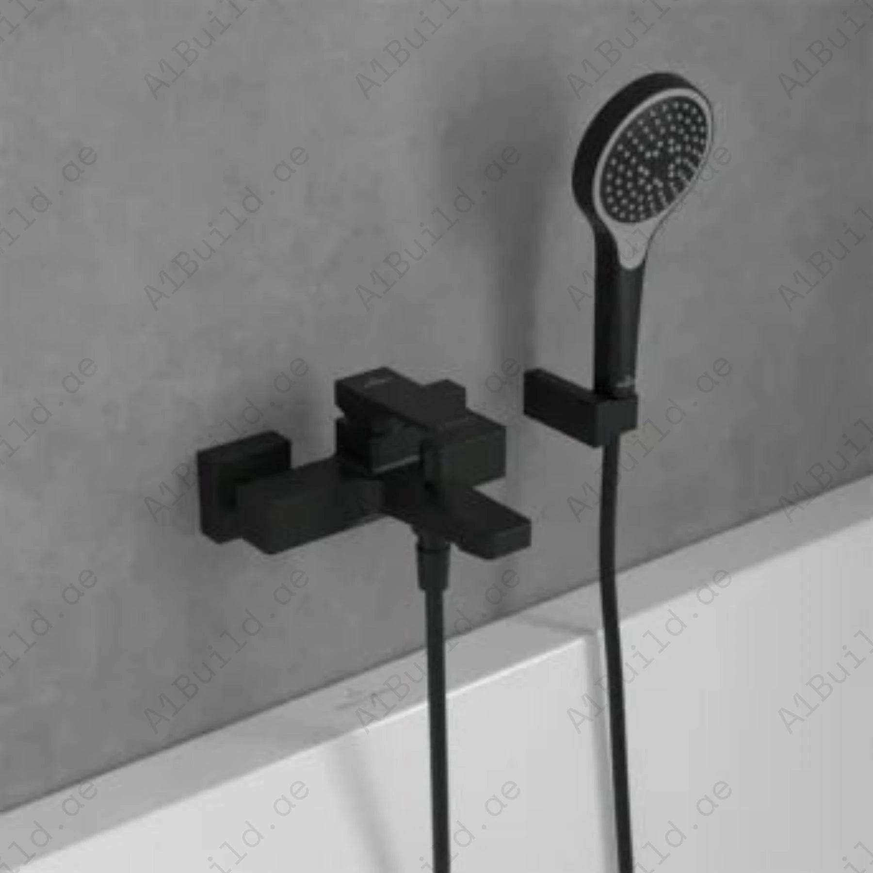 Elite Single Lever Bath Mixer with Hand Shower (Premium Matte Black 100% Made in Germany)