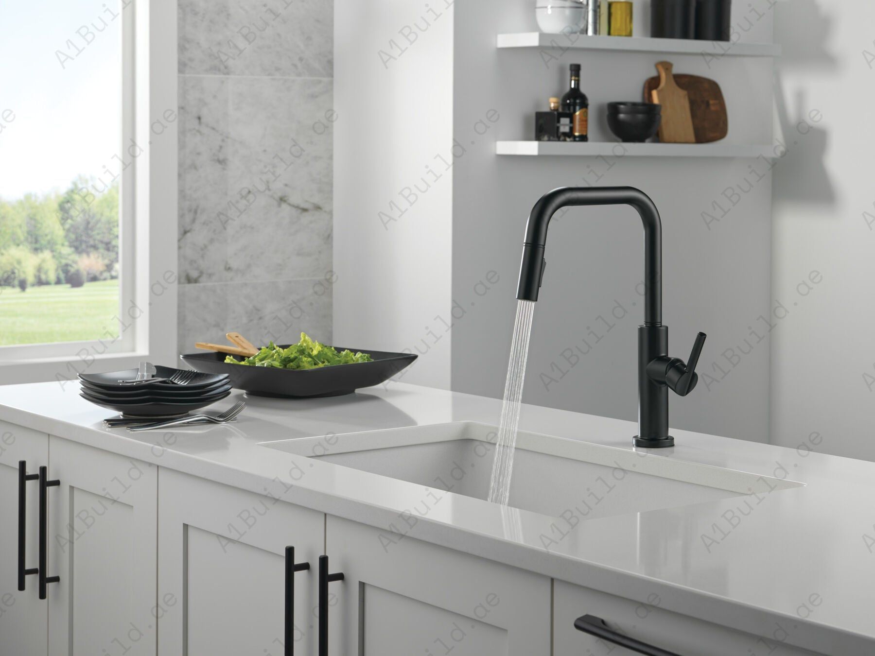 Elite Single Lever Deck Mounted Sink Mixer: Matte Black, 100% Made in Germany