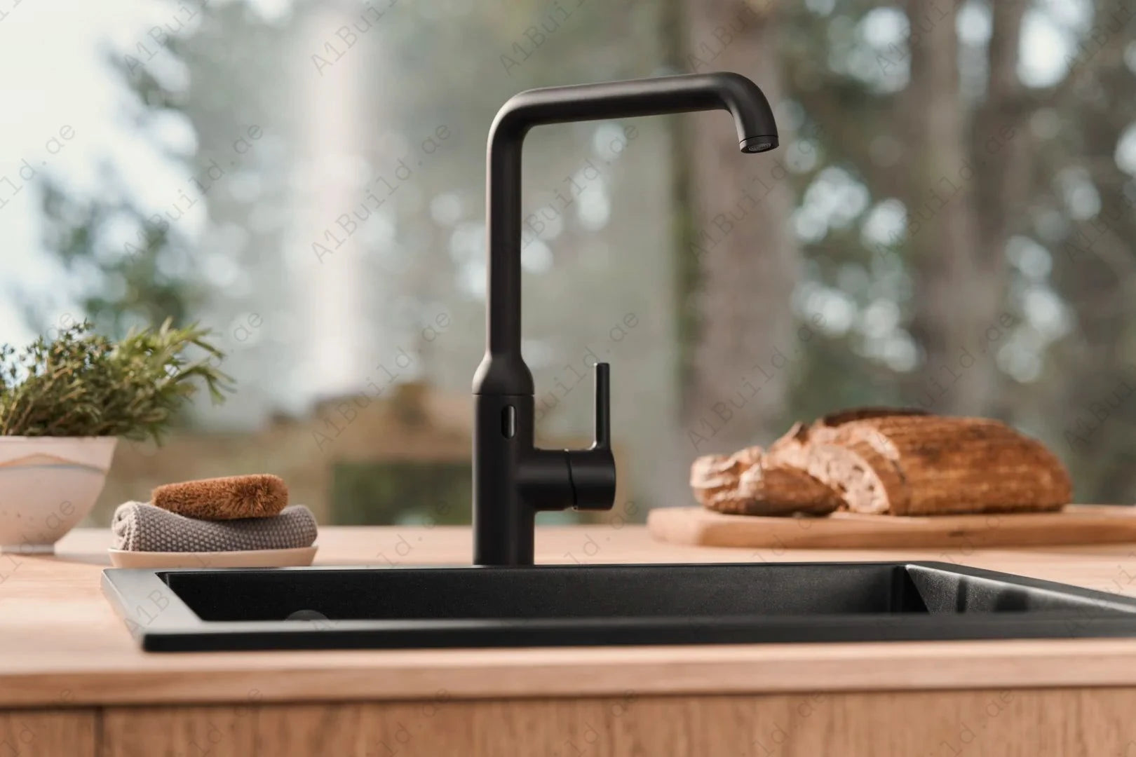 Elite Single Lever Deck Mounted Sink Mixer: Matte Black, 100% Made in Germany