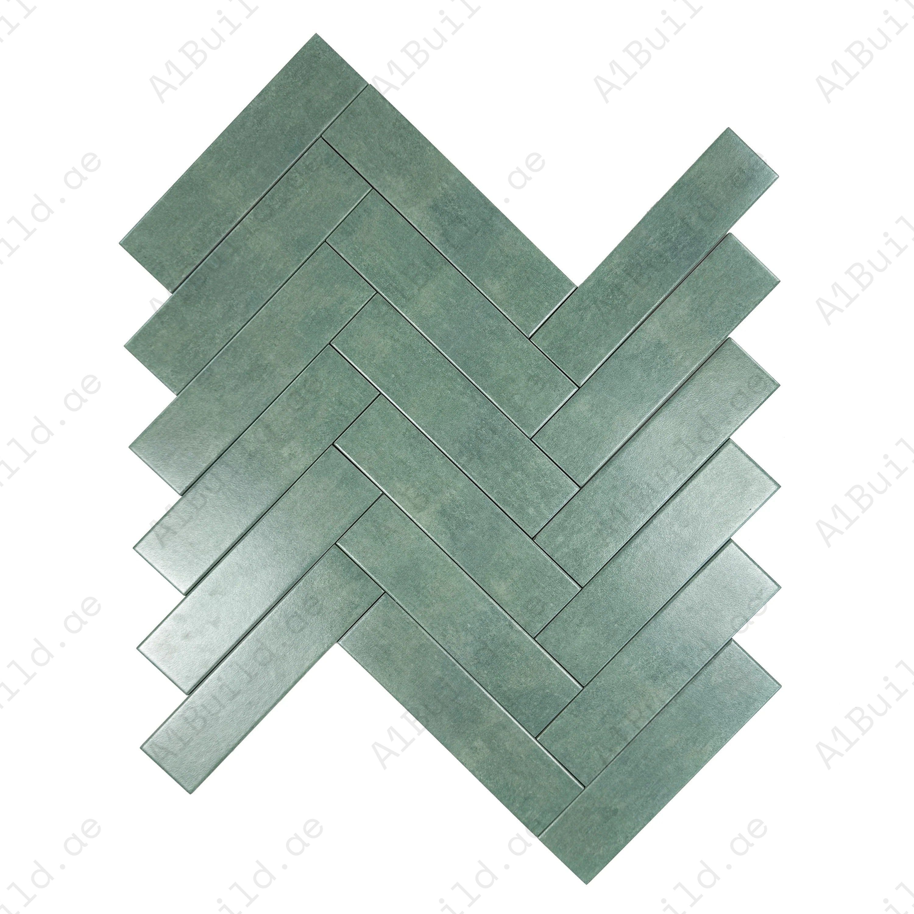 Enhance interiors with Sea Green Chateau Luxe semimatte porcelain tiles. Long-strip design, durable & elegant – perfect for walls, floors & backsplashes.