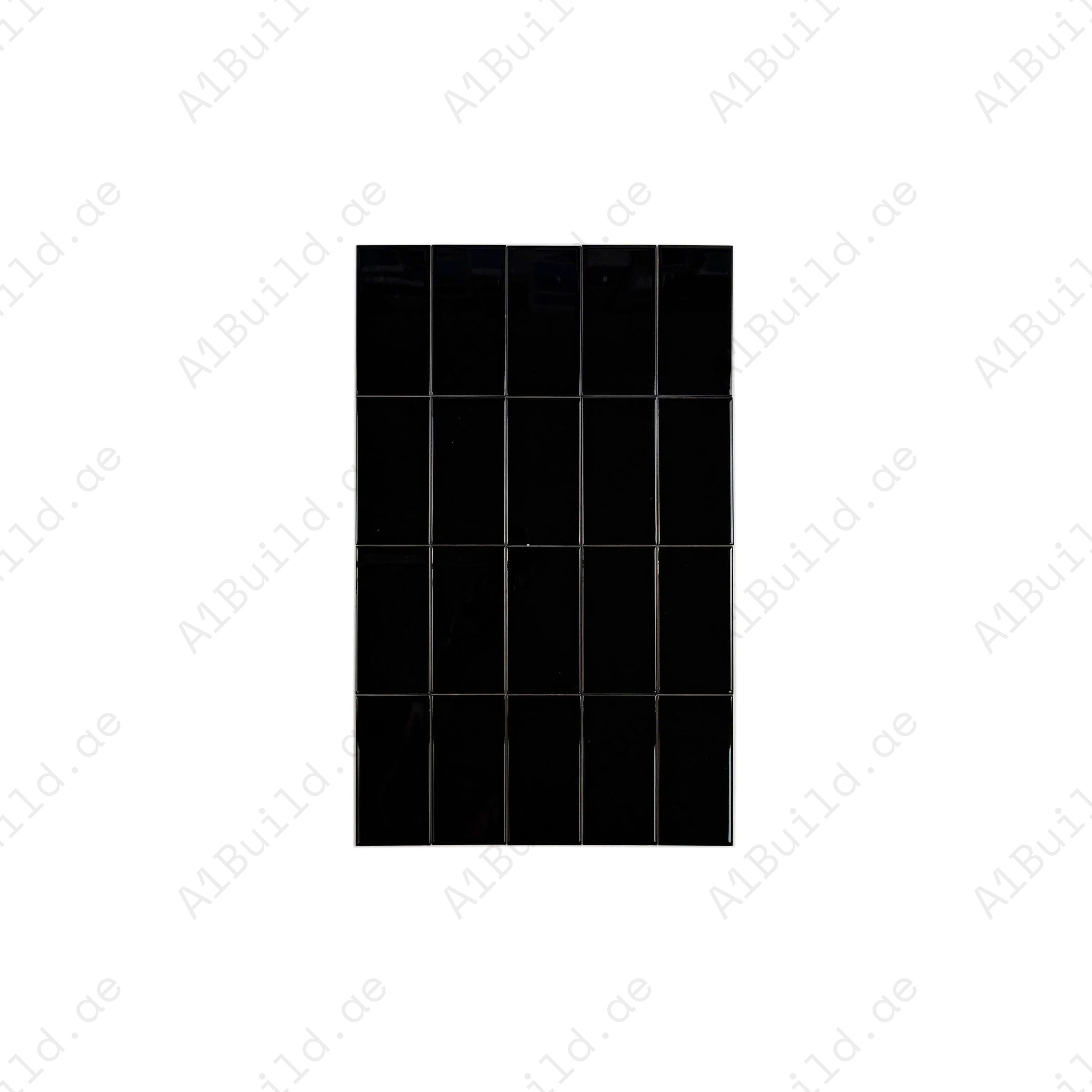 Enhance interiors with the Urban Luxe Black Glossy Flat Ceramic Tile. Perfect for walls, kitchens, and bathrooms, offering durability and sleek modern style.