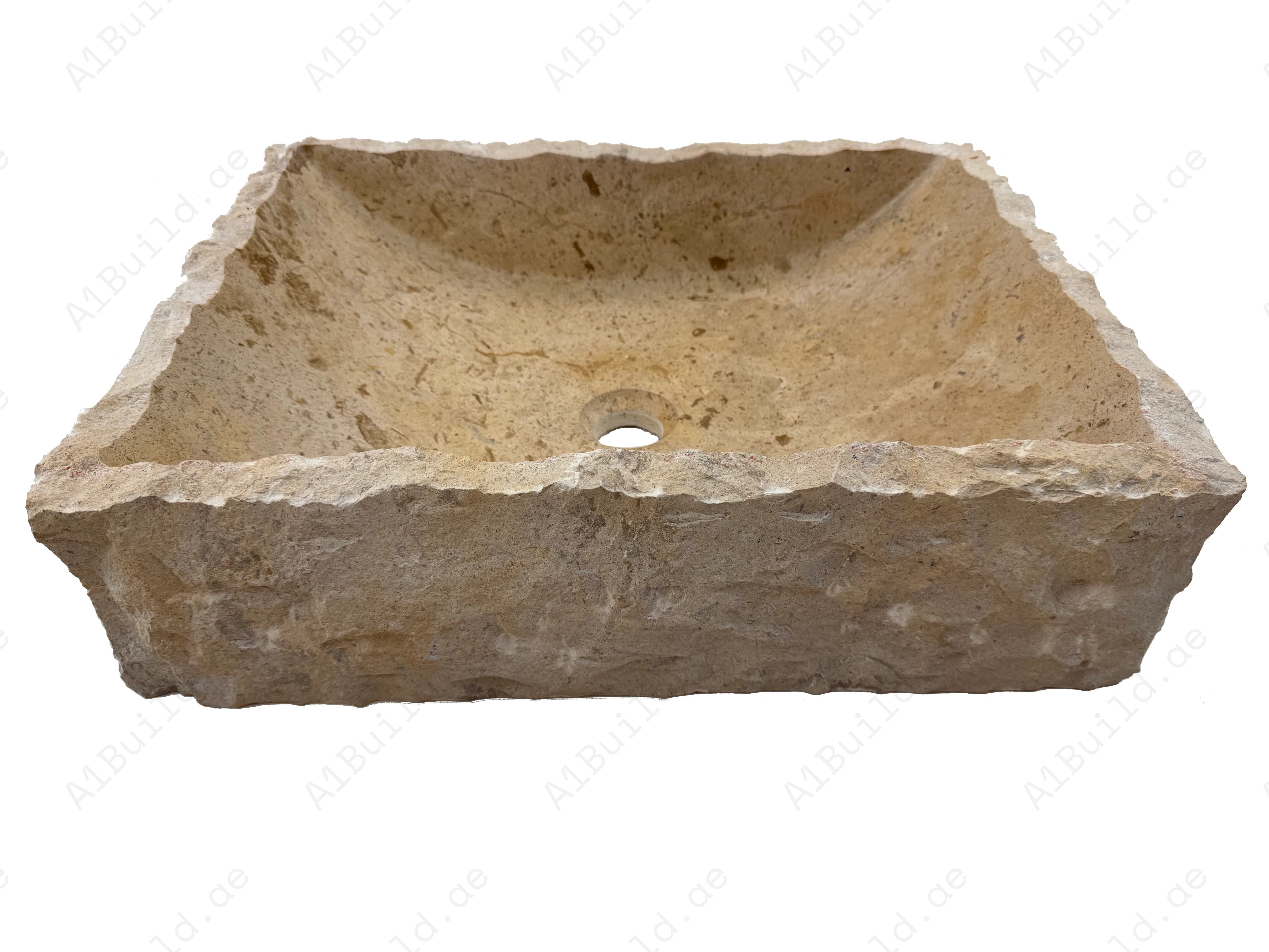 Enhance your bathroom with the Marble Muse Classic Beige Polished Rectangle Wash Basin, crafted from premium marble for timeless beauty and elegant style.