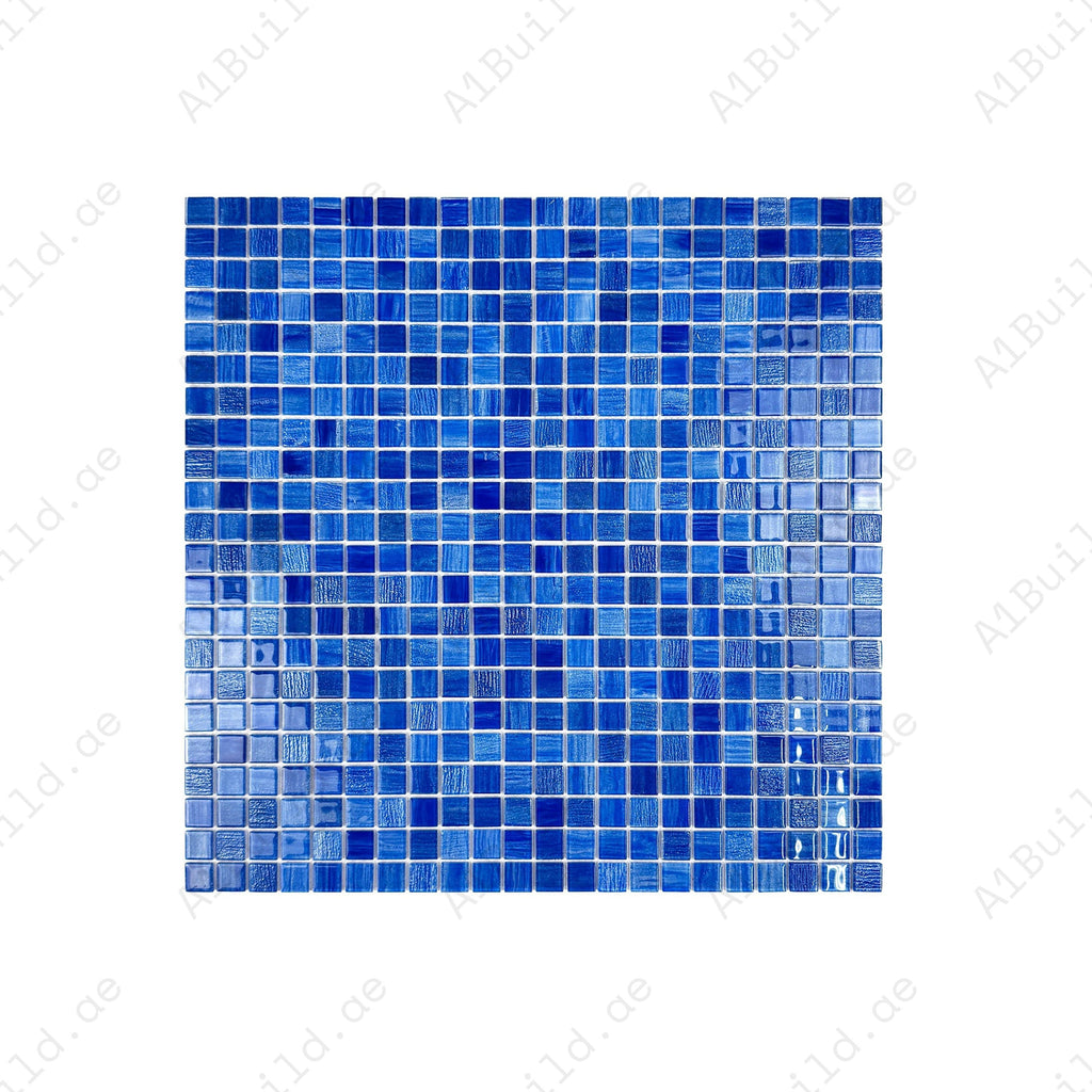 Navy Colored Pool Noble Haven Loyal, Navy & Neon Blue Mixed Glass Swimming Pool Tile