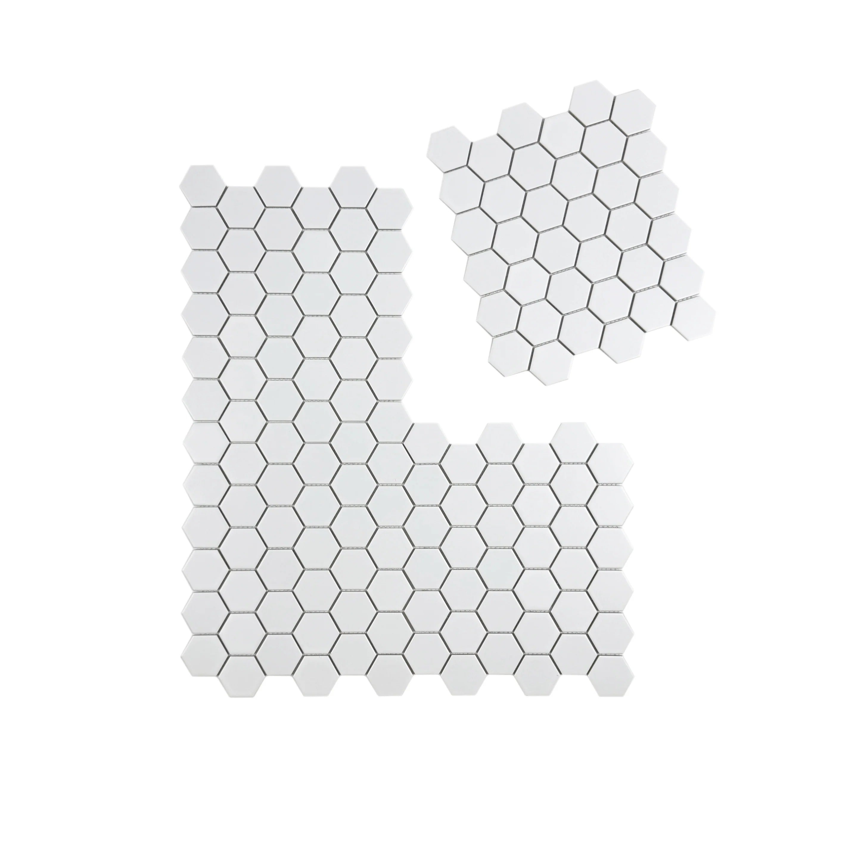 Enhance your space with Carrara Lumina White Glossy Hexagon Porcelain Mosaic. Durable, waterproof, and stylish, perfect for walls, floors, and backsplashes.