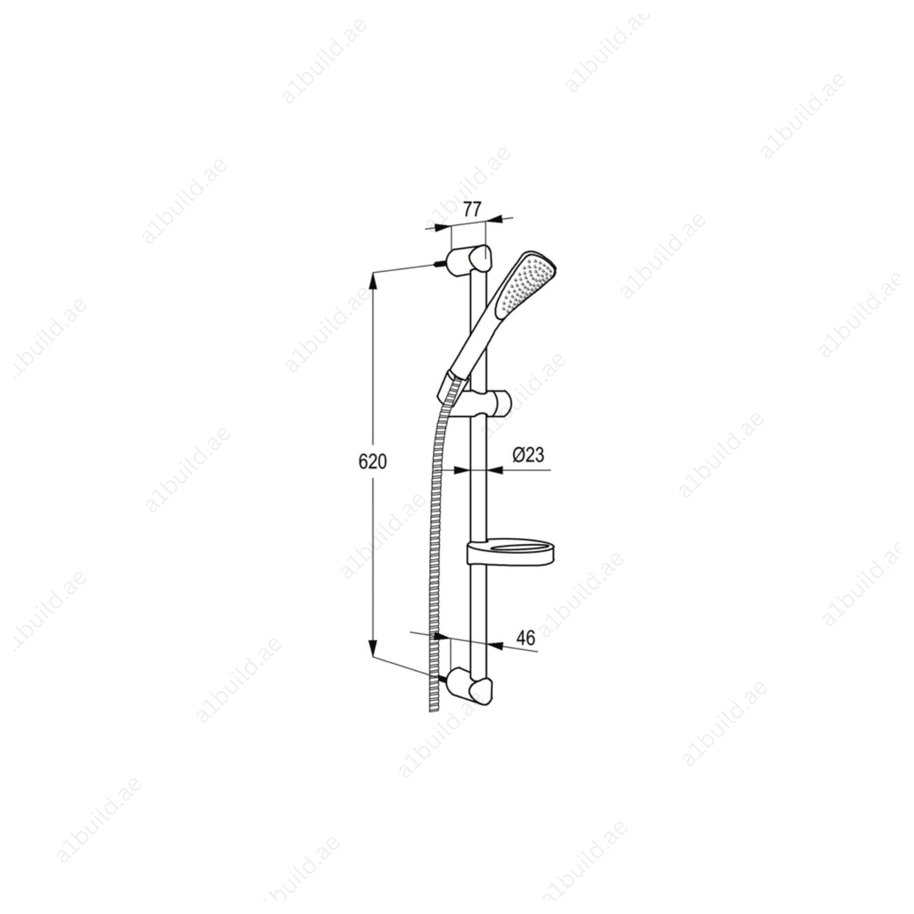 FIZZ 1S Shower Set Chrome DN 15 with Adjustable Holder and Cleaning System