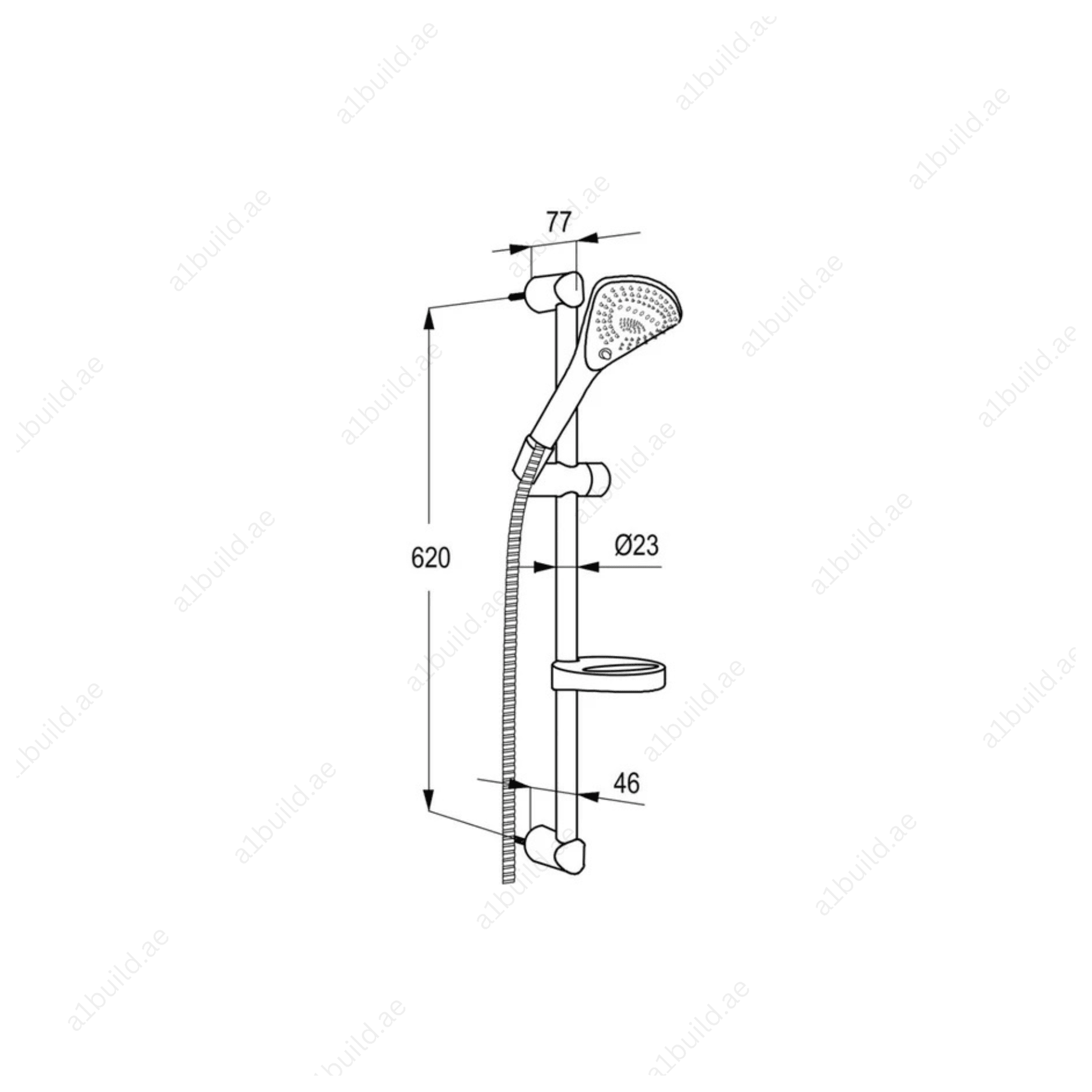 FIZZ 3S Shower Set Chrome DN 15 with 3 Spray Patterns and Adjustable Holder