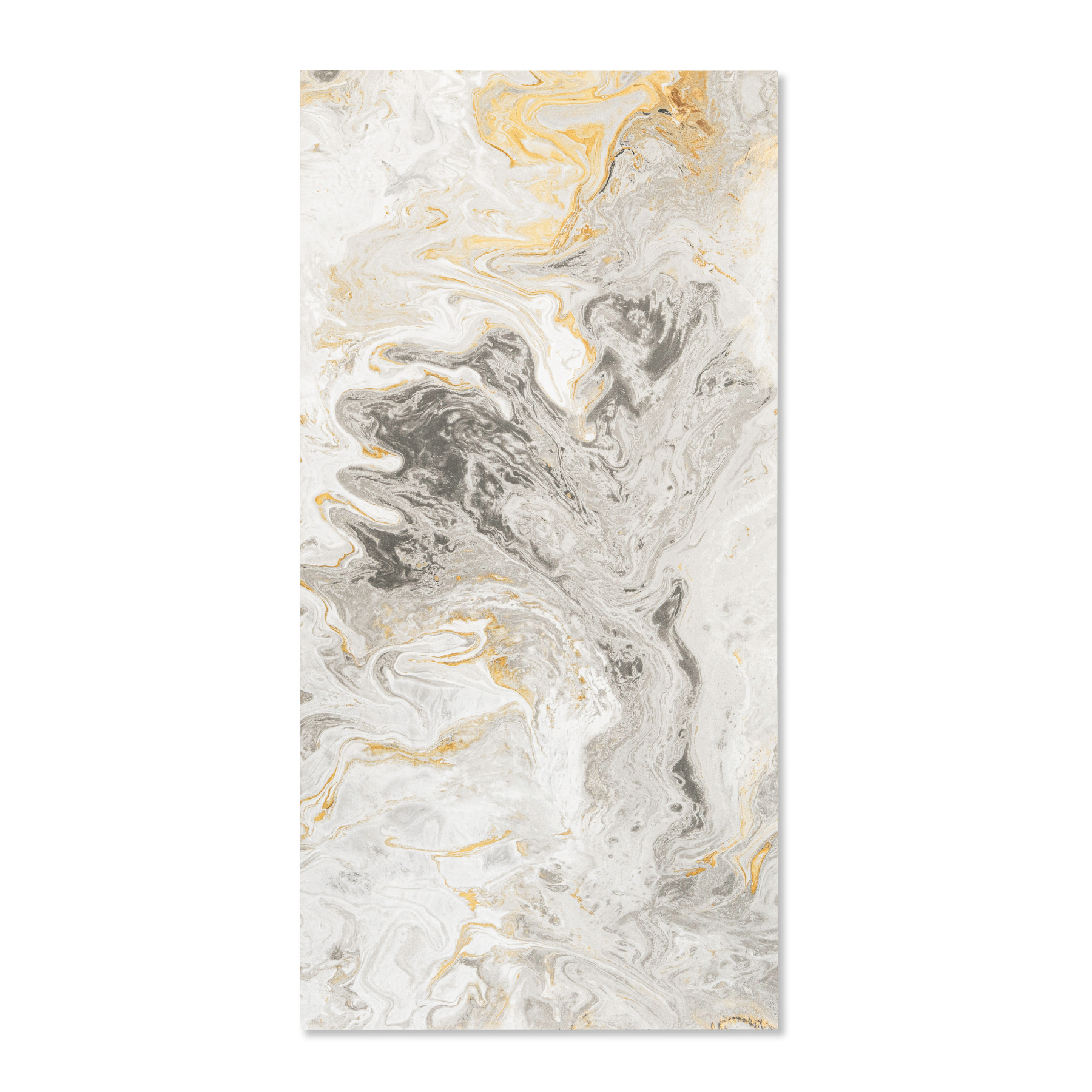 Fusion Gold porcelain tile 60x120cm with 9mm thickness features a bold marble look with gold veining, durable porcelain body for floors and walls.