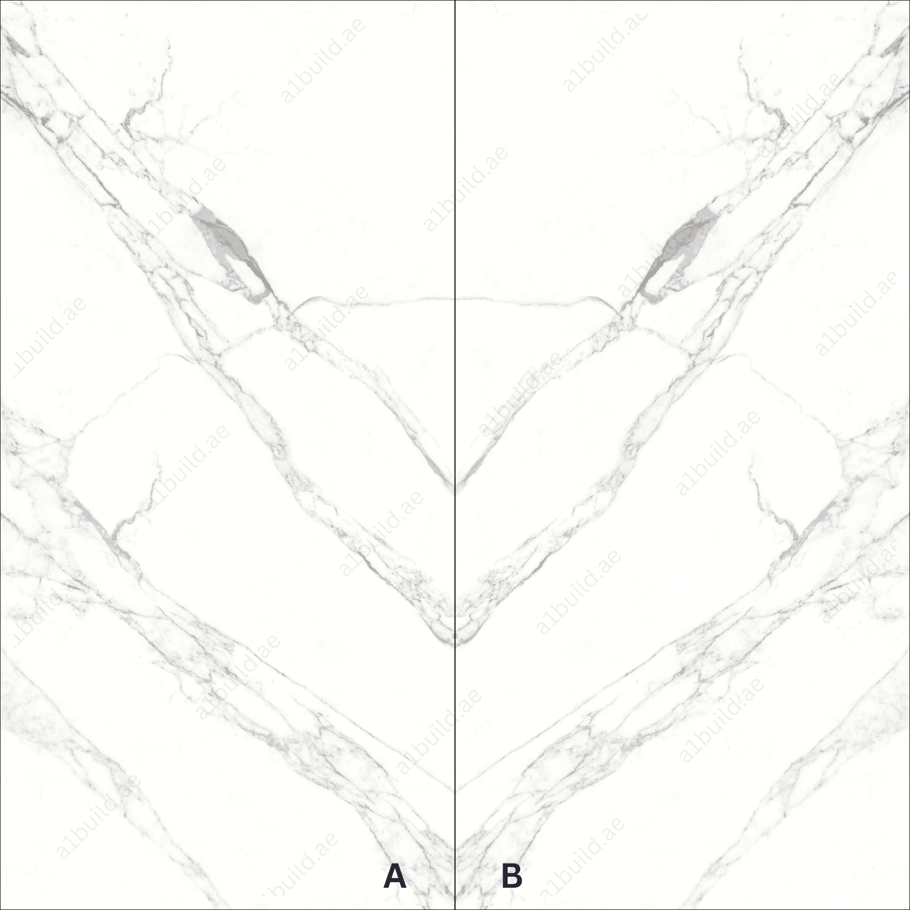 Garfagnana White & Grey High Gloss Book Match Porcelain Slabs | 120x240cm