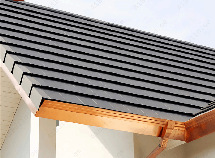 Galena grey flat ceramic roof tile 45.9×28.4 cm — durable, sleek, high durability, efficient coverage, low-maintenance design for modern roofs.