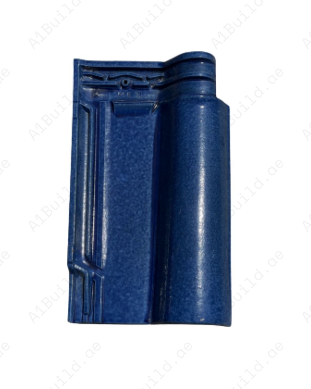 Glossy Blue ceramic roof tile 45.1×27.3 cm with UV protection and long-lasting durability. Stylish design with only 12.5 tiles per m² for easy roofing.