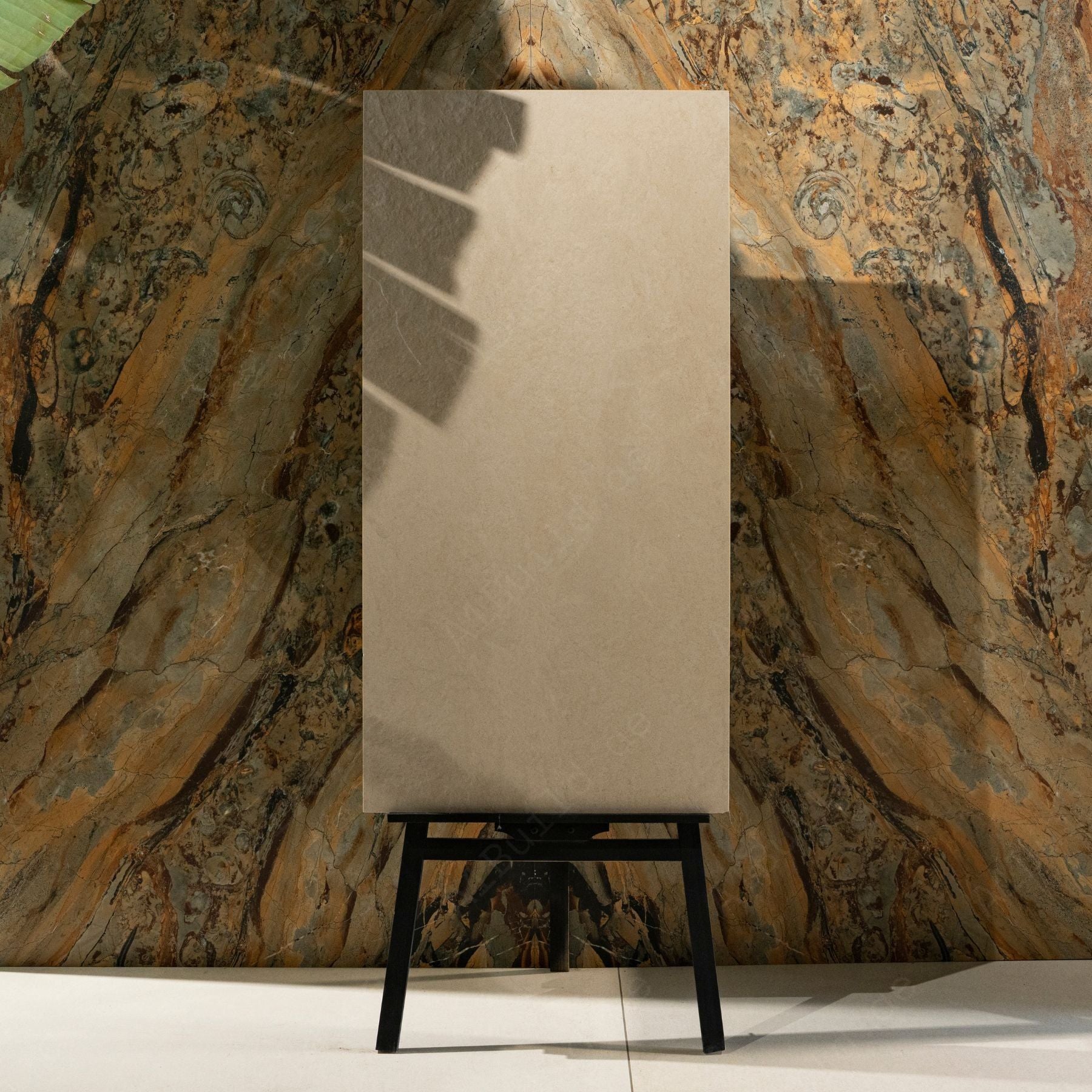 Golden Dune matt porcelain tile 60x120x2CM with warm stone look, durable large format surface ideal for modern floors, walls and premium interior spaces.