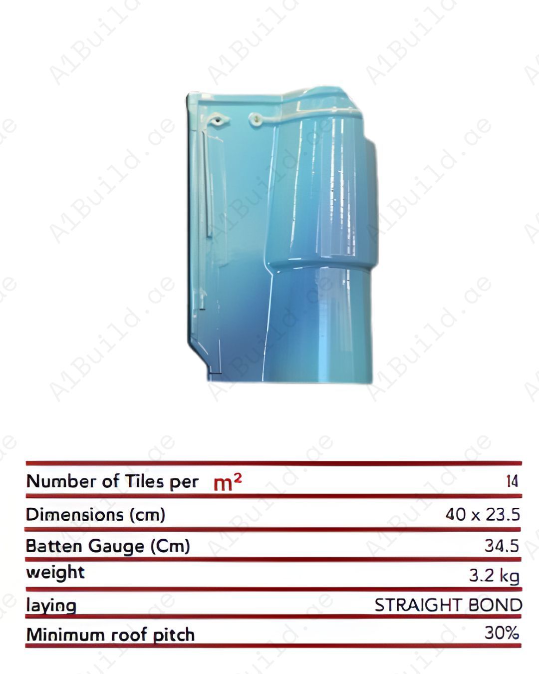 Gradient ceramic roof tile 41.5×28.4 cm. Dual-tone blue-brown design, durable, UV resistant, and ideal for designer roofing.