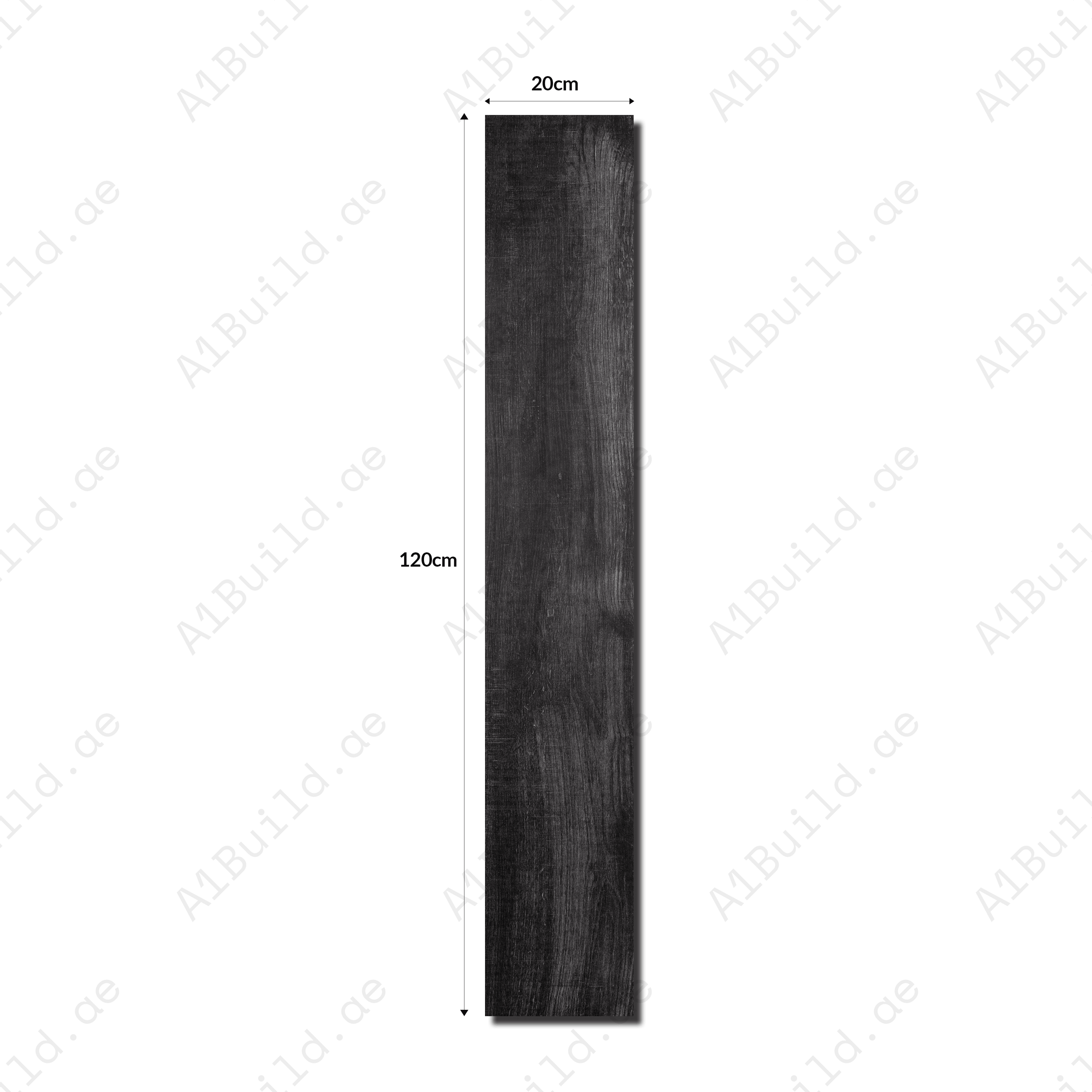 Graphite Black 20x12cm porcelain tile with 09mm thickness. Bold graphite tone, durable and elegant for walls, kitchens, and accent interiors.