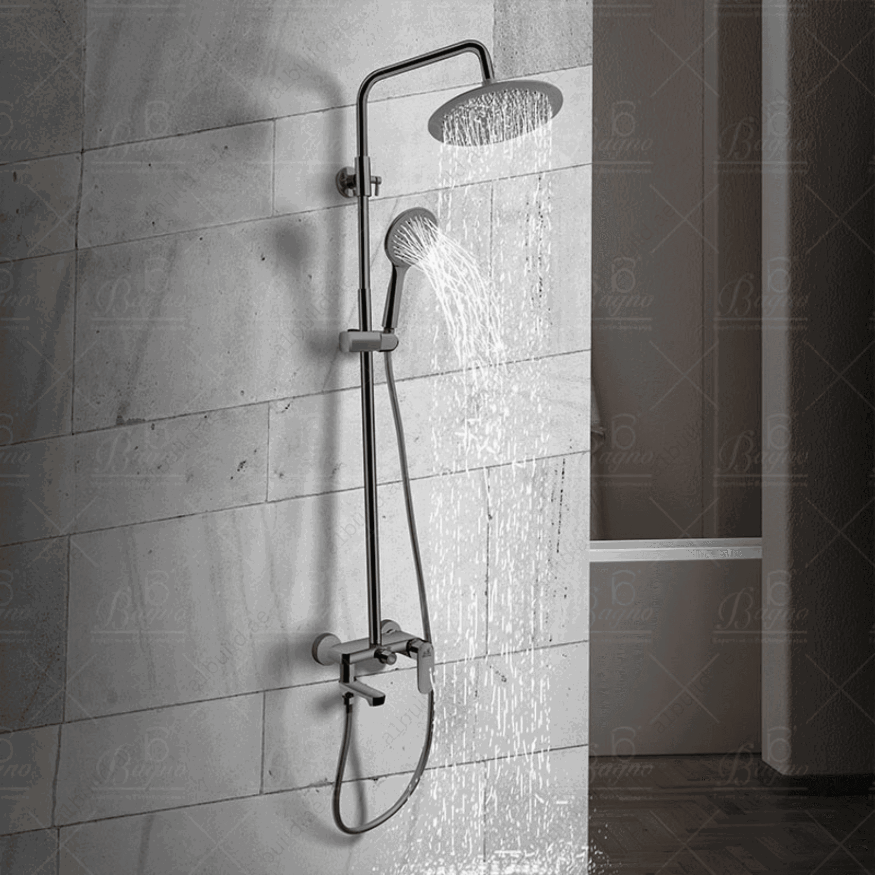 GrayBrassShowerSystemDurableandModern_84f1be1