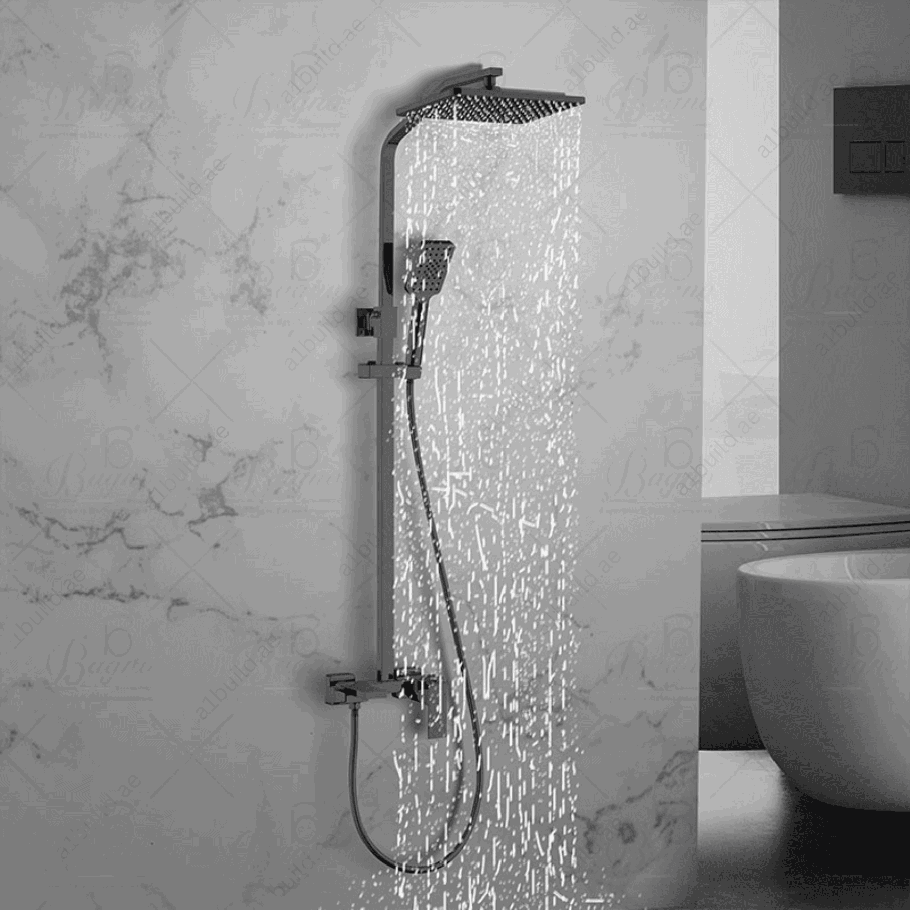 GrayBrassShowerSystemDurableandModern