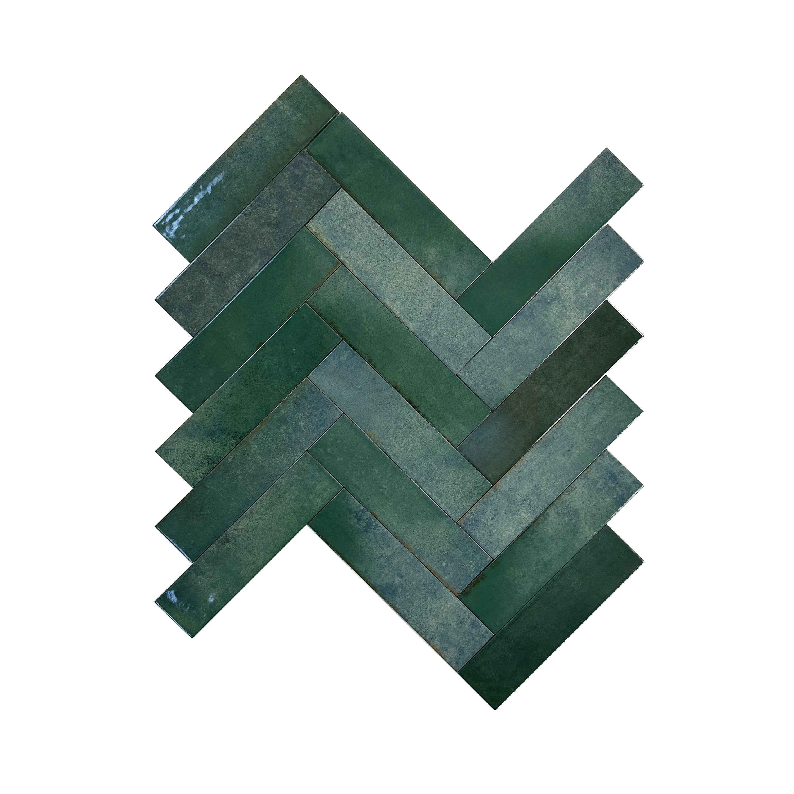Green Glossy Porcelain Tiles – long-strip design, waterproof, scratch & mold-resistant. Perfect for kitchens, bathrooms, floors, walls & modern interiors.