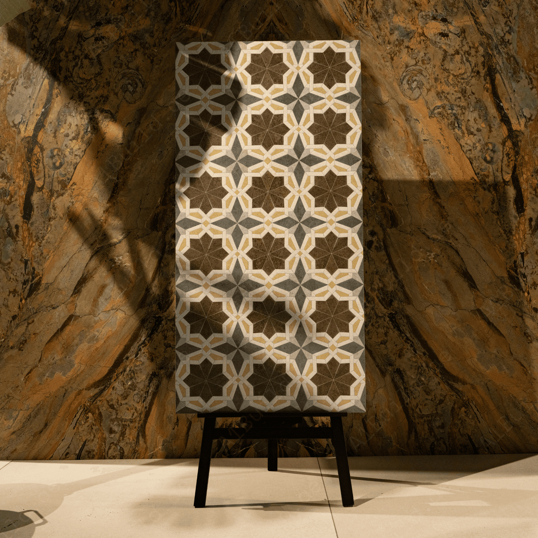 Grescon Brown Porcelain Tile 60x120cm with Crafttech finish. Premium 9mm thickness, durable and stylish. Perfect for modern walls and floors.