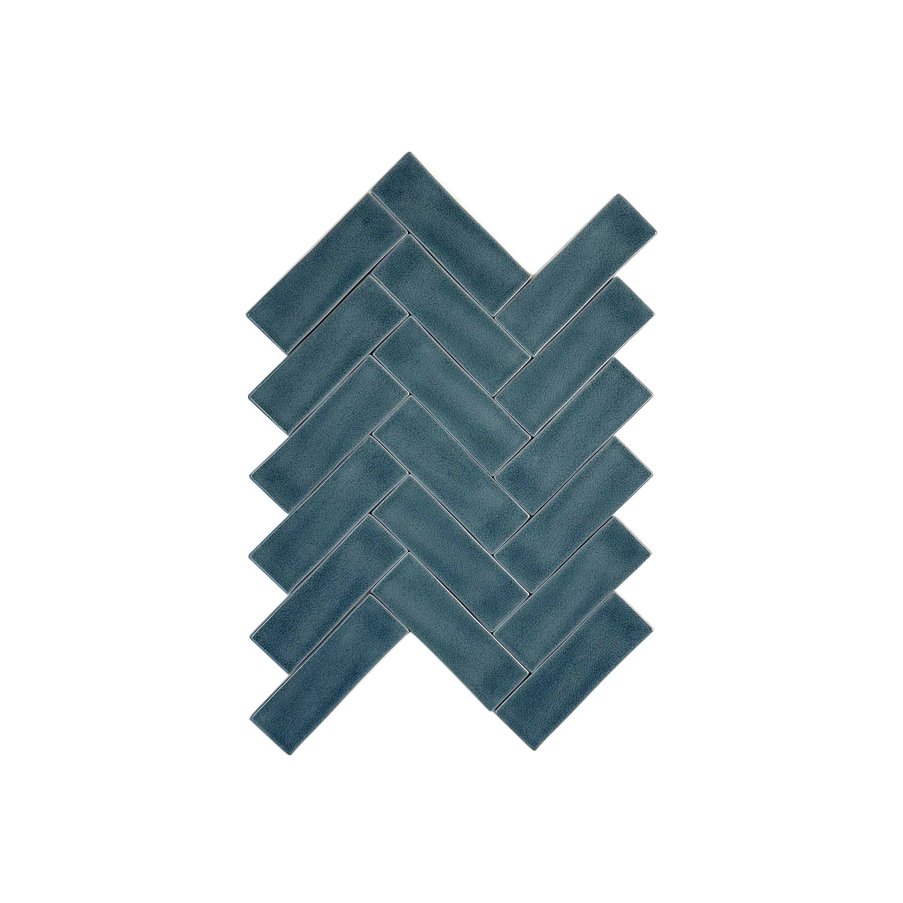 Grey Green Glossy Crackle Porcelain Tiles – long-strip design, waterproof & scratch-resistant. Ideal for kitchens, bathrooms, walls & modern interiors.