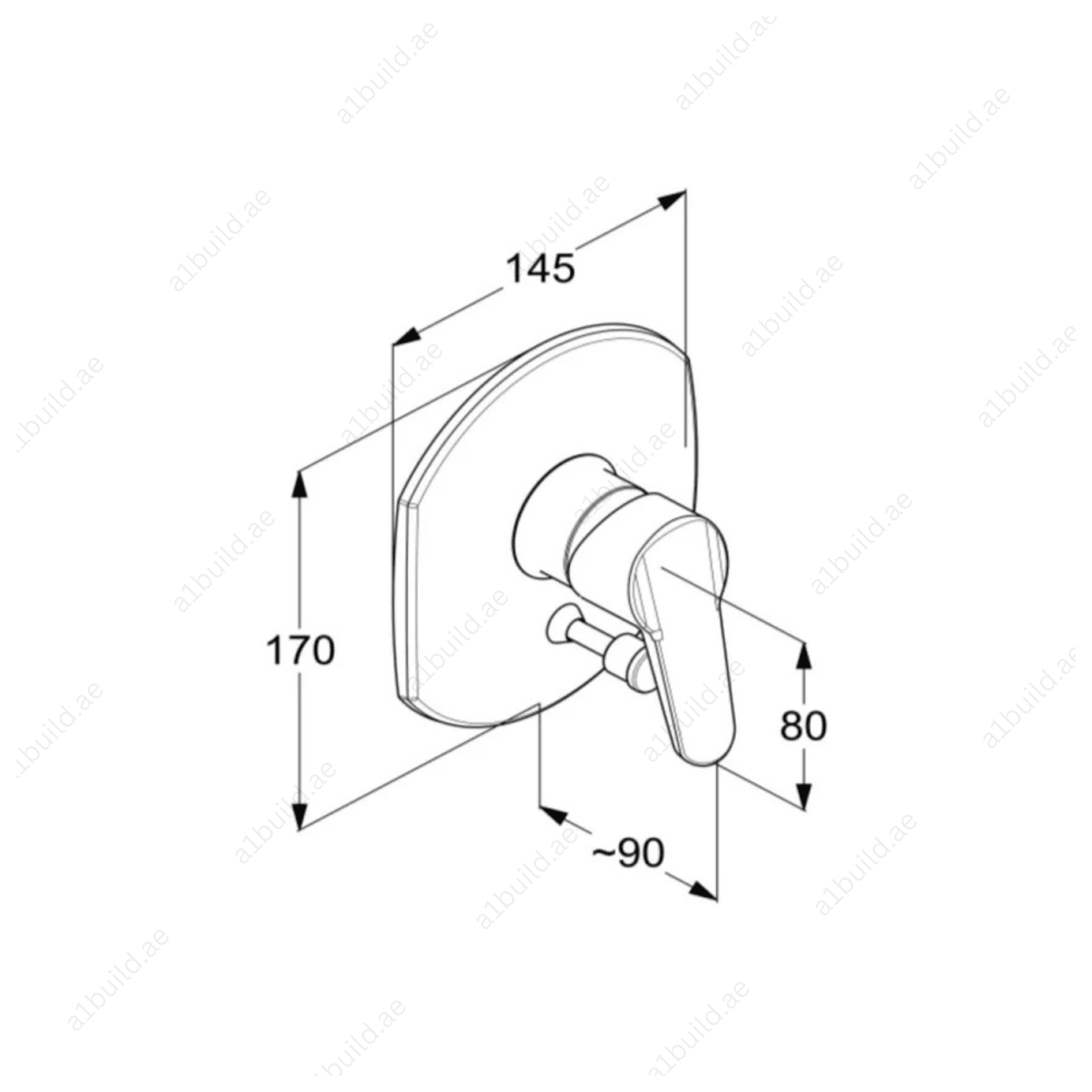 HARMONY Concealed Single Lever Bath and Shower Mixer Trim Set | Chrome Finish