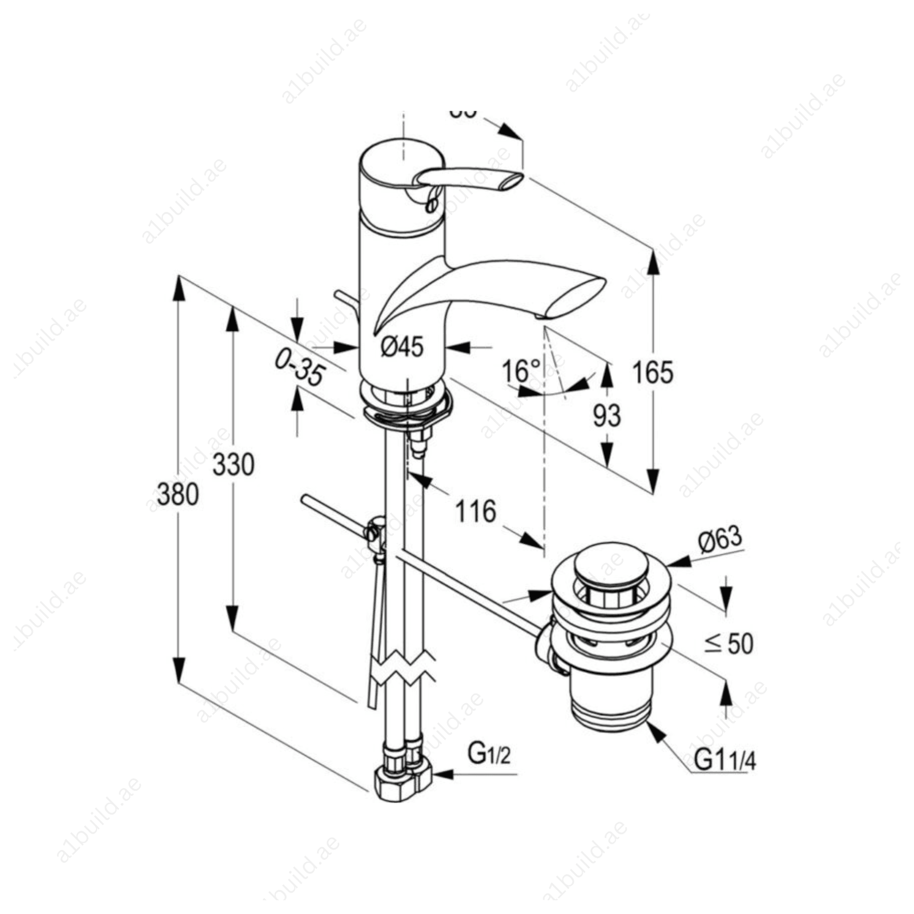 HARMONY Single Lever Basin Mixer | 1 GPM Flow Rate | Chrome Finish