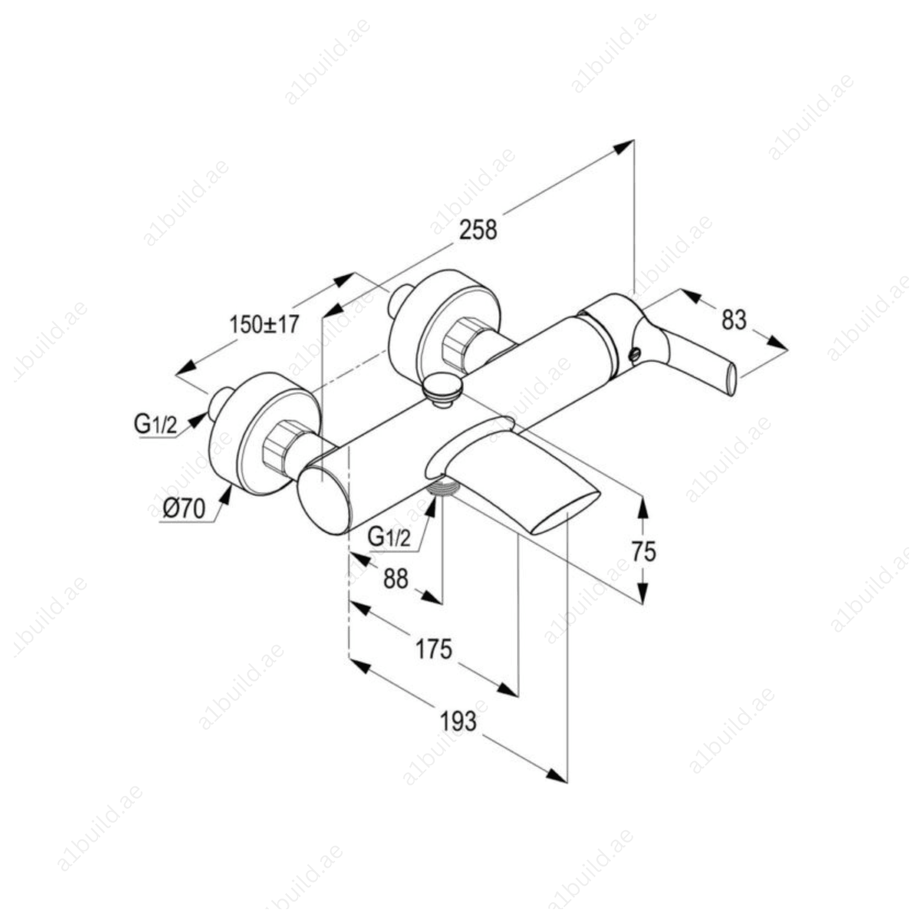 HARMONY Single Lever Bath and Shower Mixer | Chrome Finish with Flow Regulator