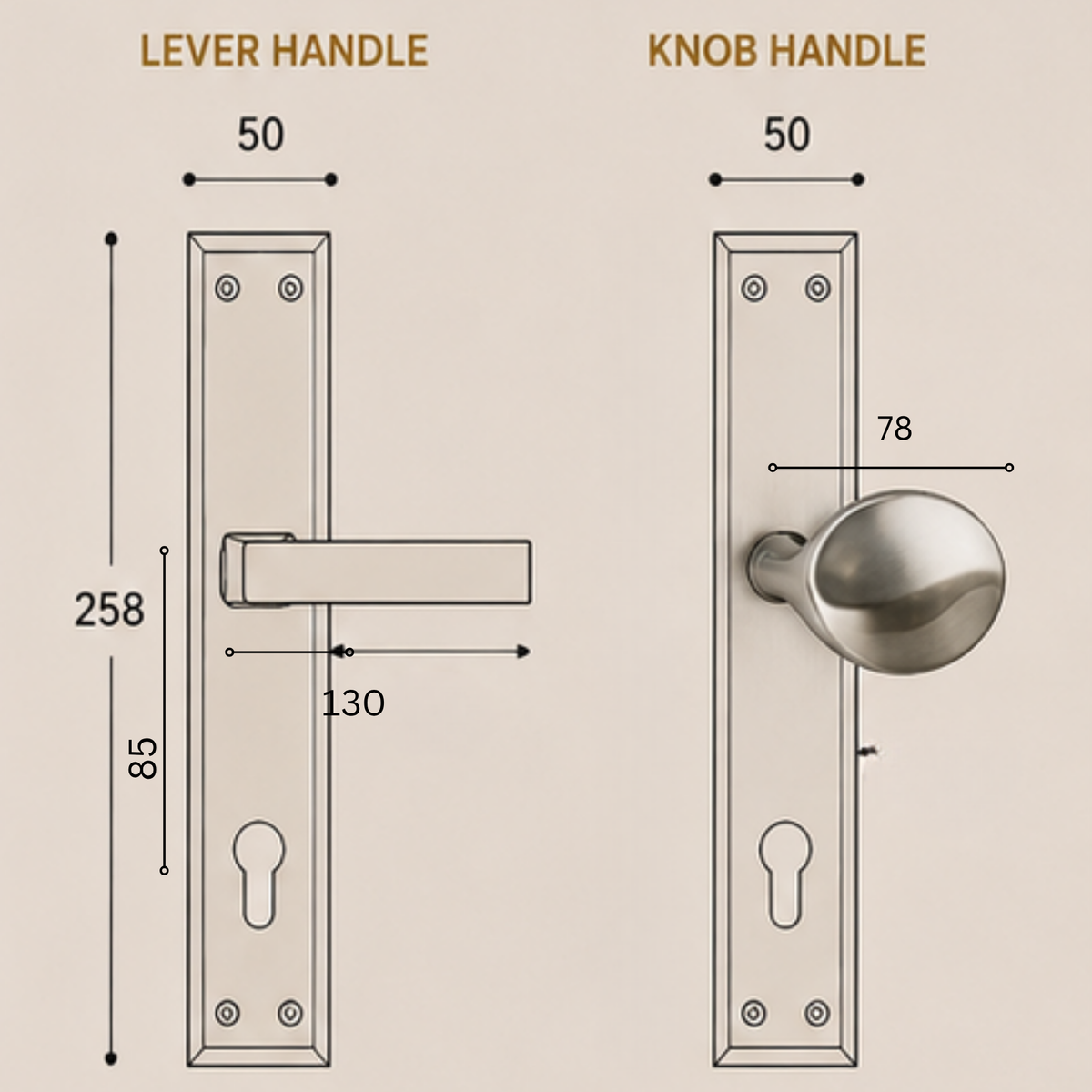 HP.9063.9649/F001 premium Zinc Alloy door lock with Satin Nickel Chrome Plated Light finish. Designed for elegant interiors, smooth operation, and reliable everyday performance.