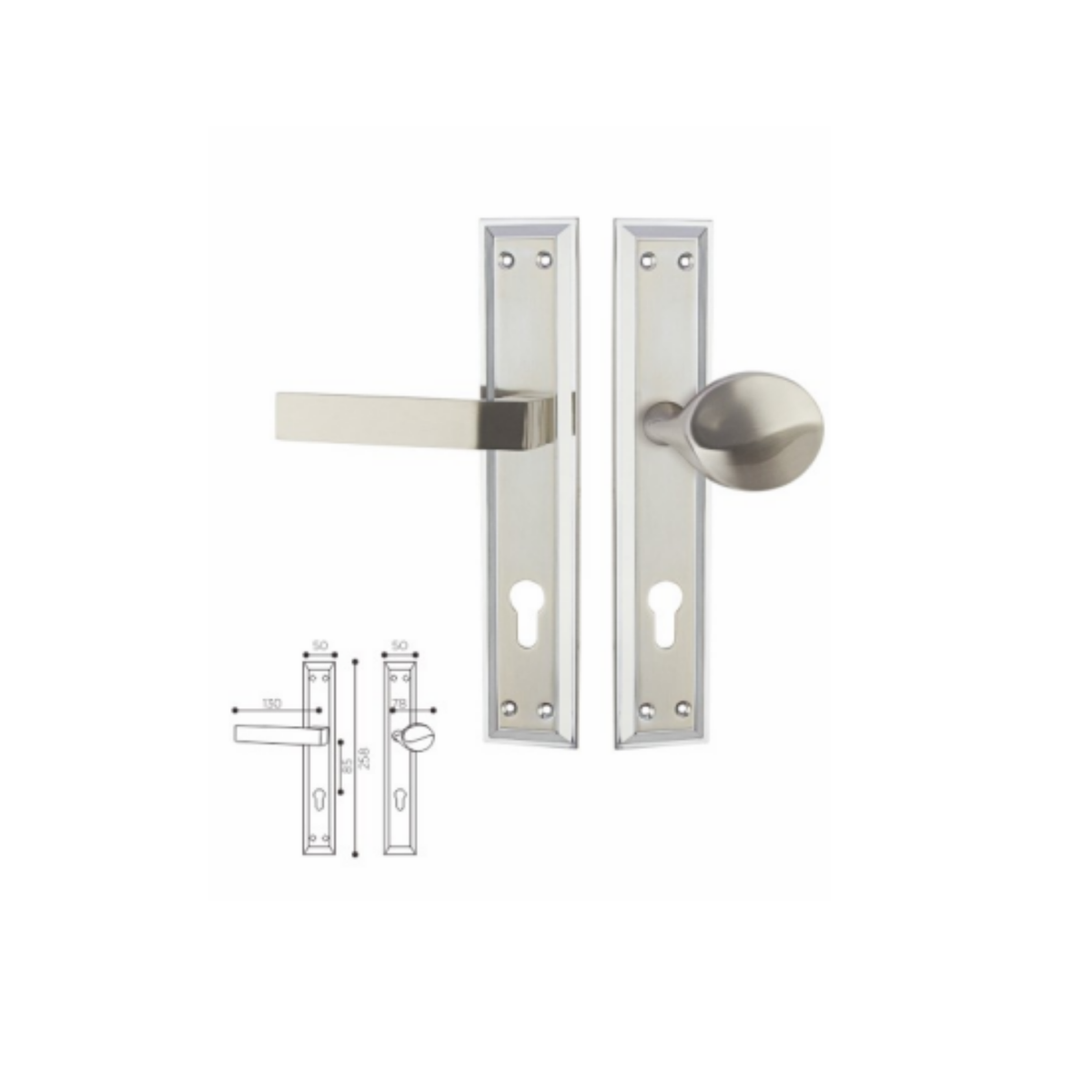 HP.9063.9649/F001 premium Zinc Alloy door lock with Satin Nickel Chrome Plated Light finish. Designed for elegant interiors, smooth operation, and reliable everyday performance.