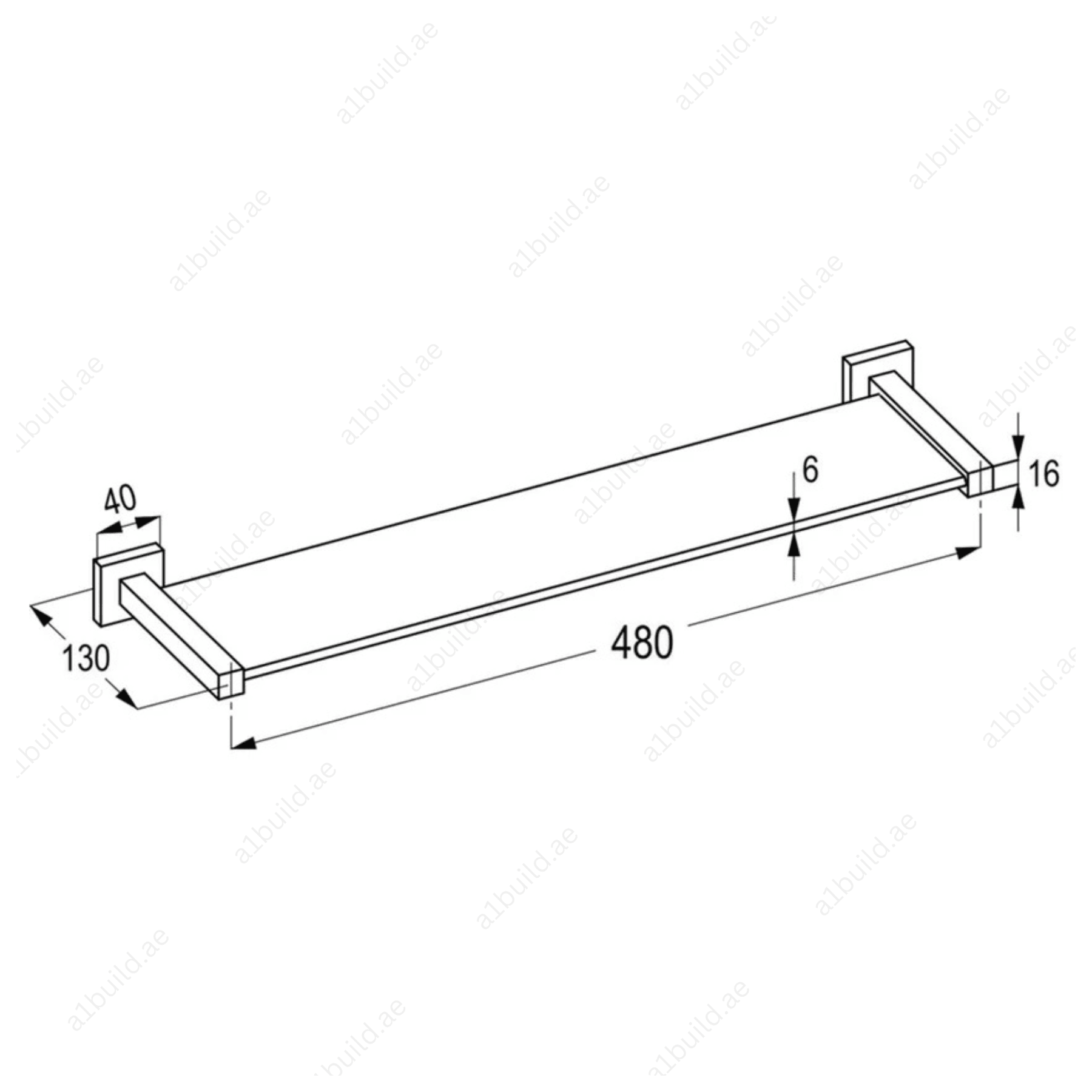 HarmonyGlassShelfChromeFinishwithWallFasteningScrews_3