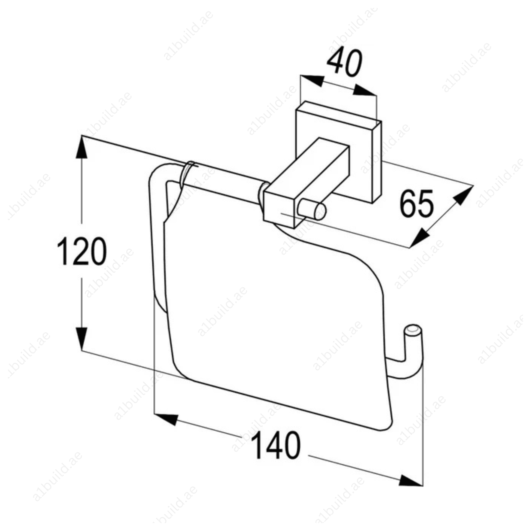 HarmonyPaperHolder_ChromeFinishwithWallFastening