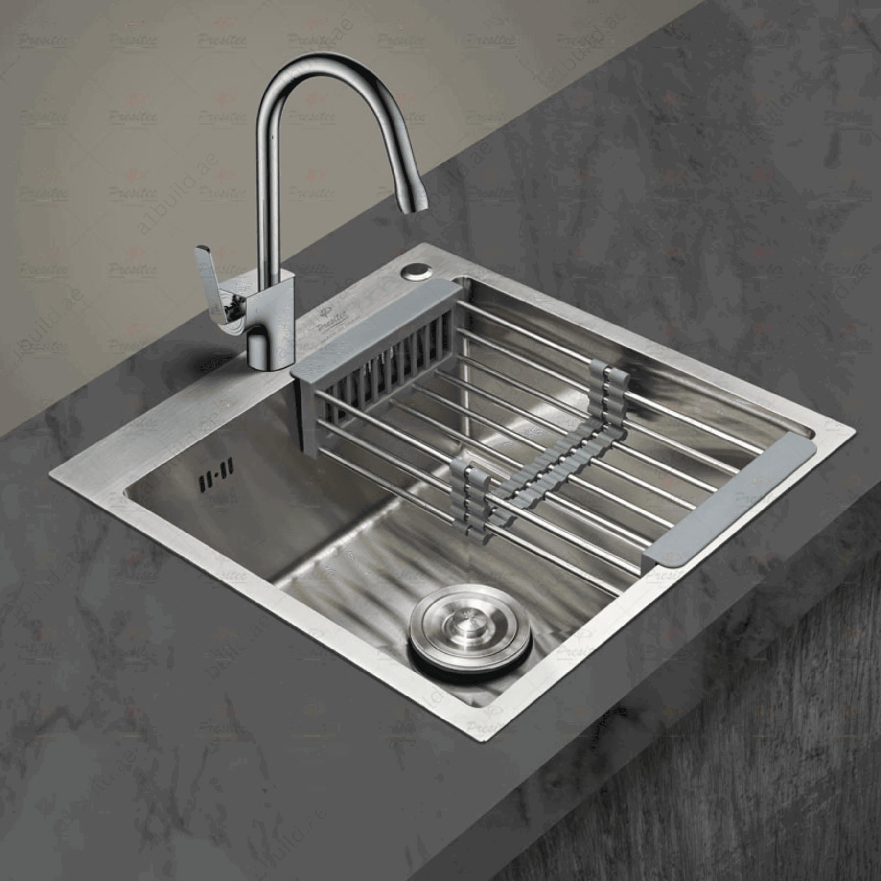 High-Quality40x40cmKitchenSinkwithBrushedFinishandStainlessSteel