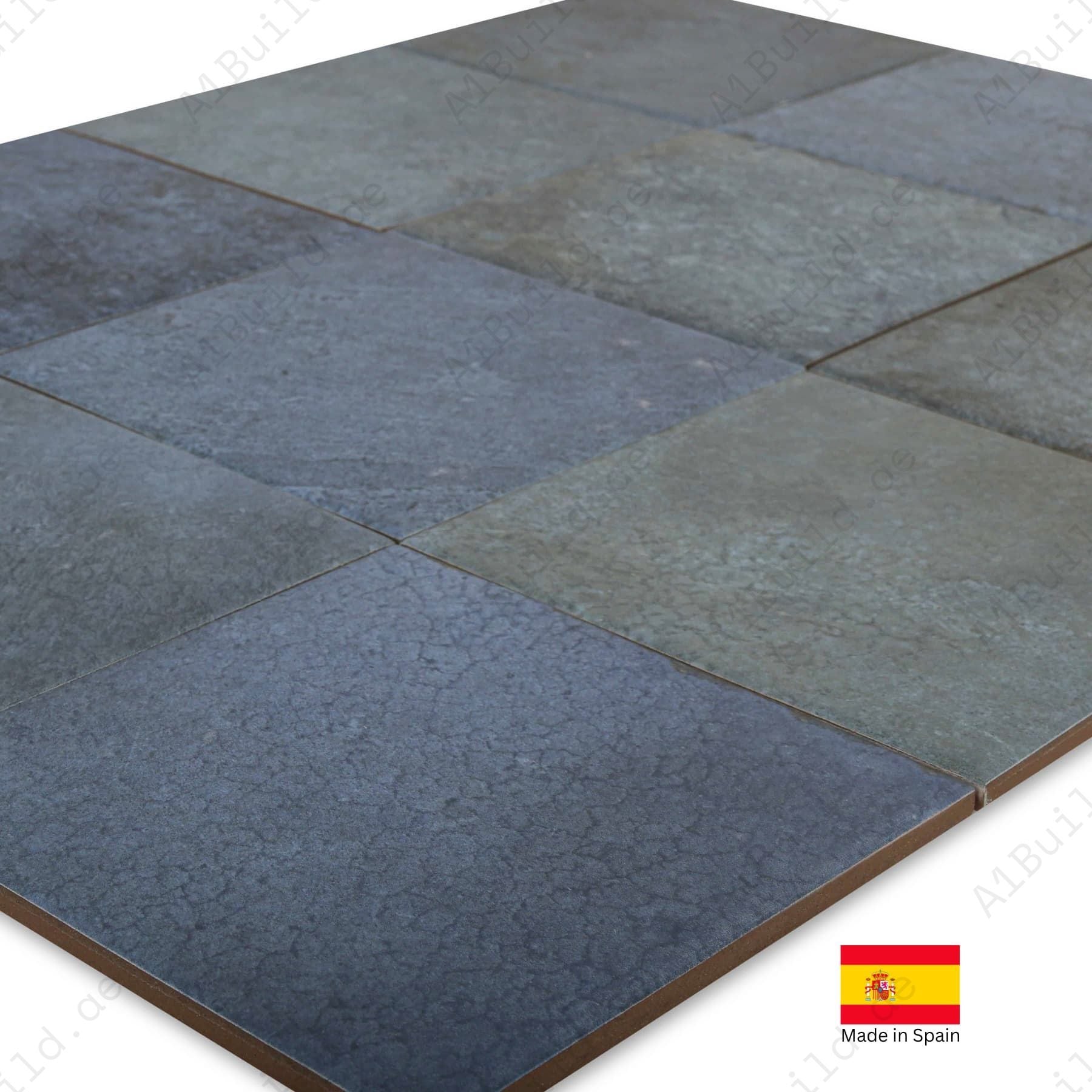 Indigo matt 15x15cm Spanish porcelain tiles for indoor floors, walls, and outdoor walls. Durable, slip-resistant, and elegant.