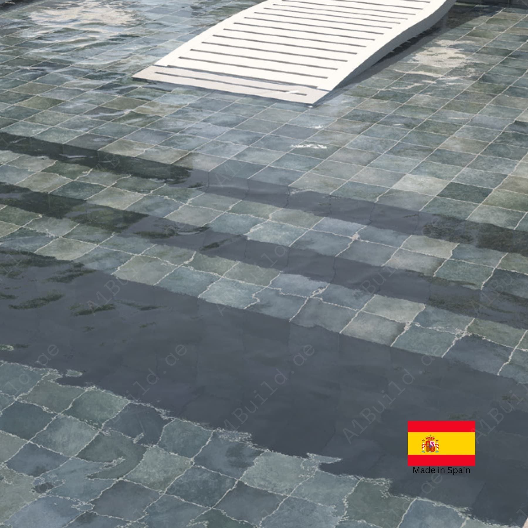Indigo matt 15x15cm Spanish porcelain tiles for indoor floors, walls, and outdoor walls. Durable, slip-resistant, and elegant.
