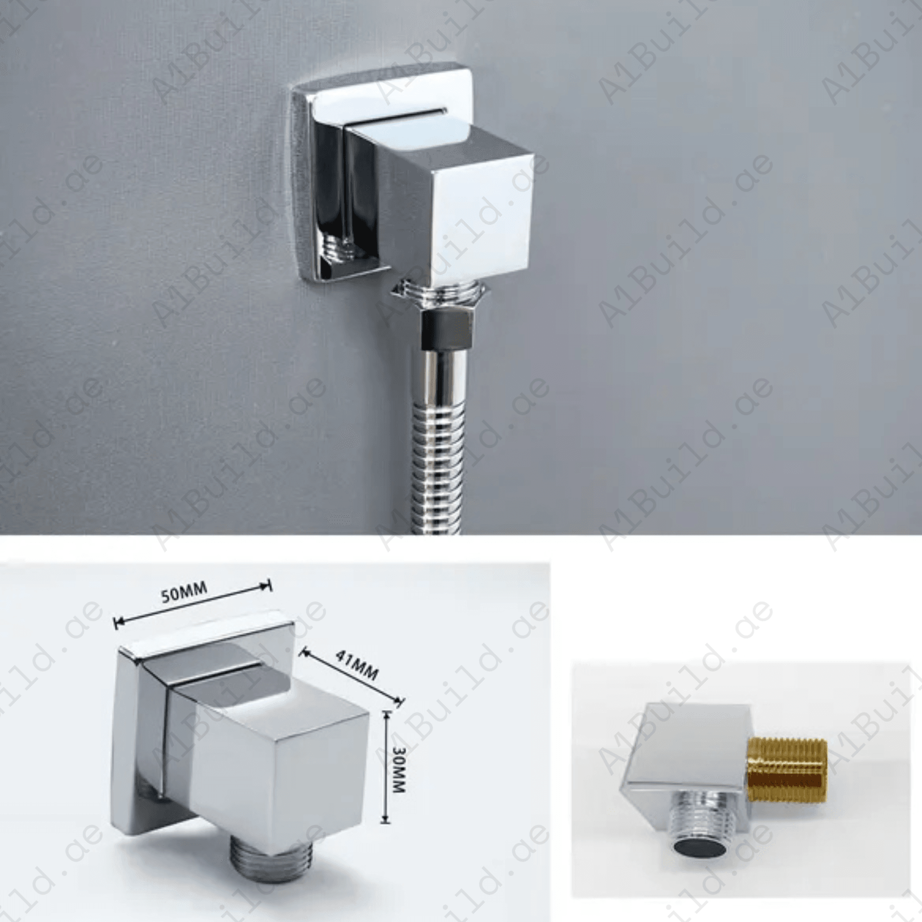 Infinity Square Shower Outlet – Premium Chrome Finish, Exposed Installation, Made in Germany by Hesanit