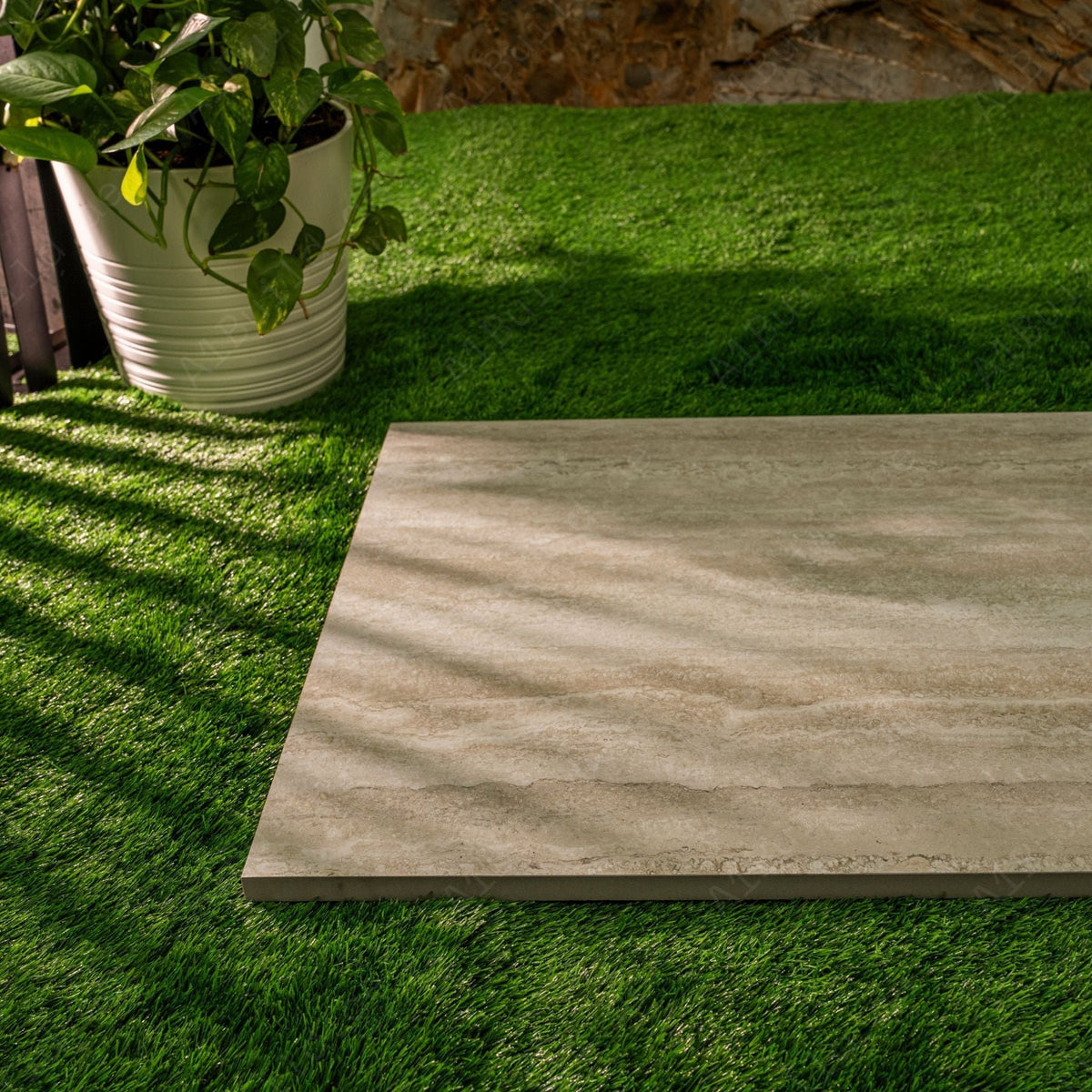 Ivory Sandstone matt porcelain tile 60x120cm x2mm with natural stone look, durable large format surface ideal for modern floors, walls and premium interiors.