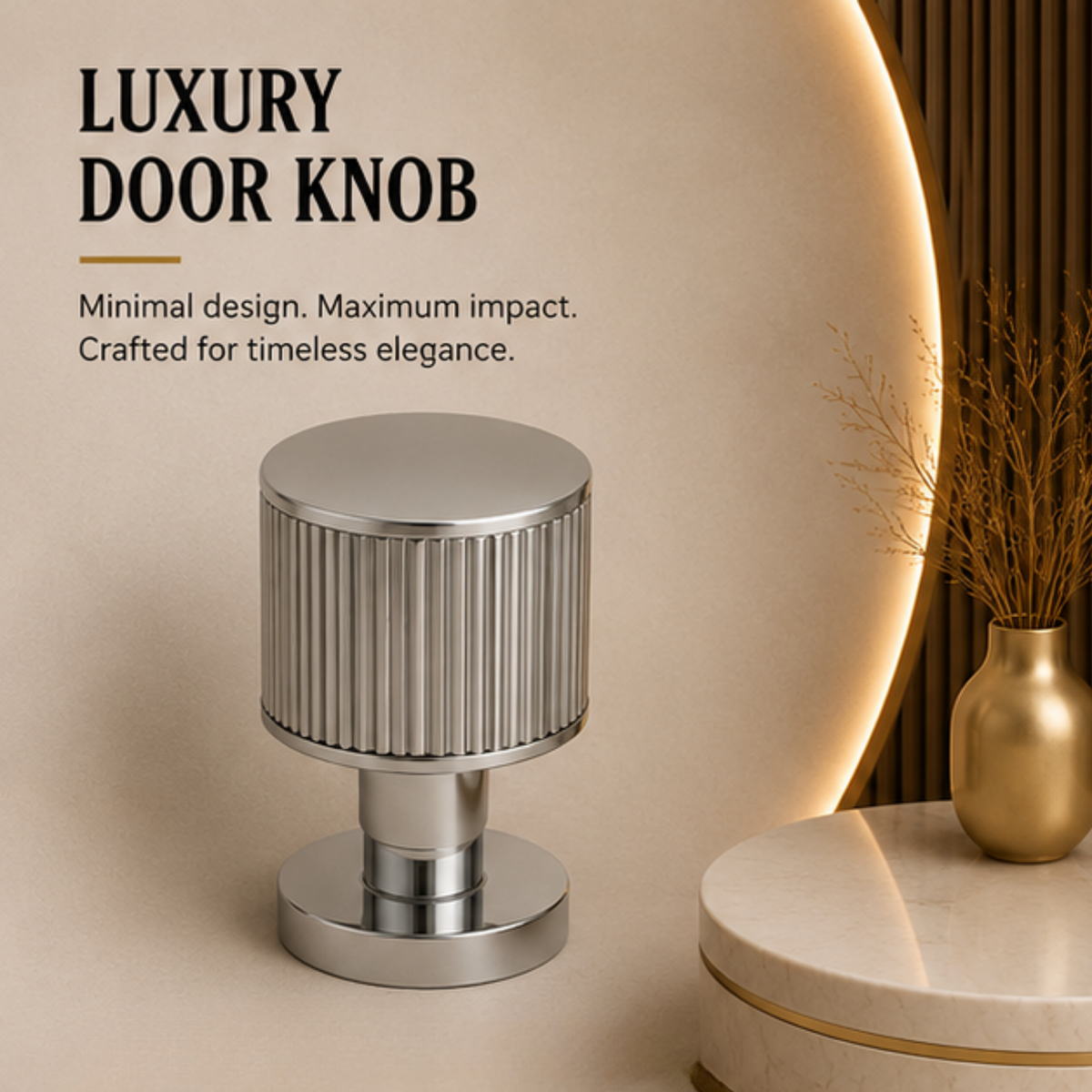 KN.G40.SNCP premium ball lock door knob in Satin Nickel Chrome Plated. 52 mm knob, 80 mm projection and a 54 mm round rose. Designed for elegant interiors, comfortable grip and reliable everyday performance.