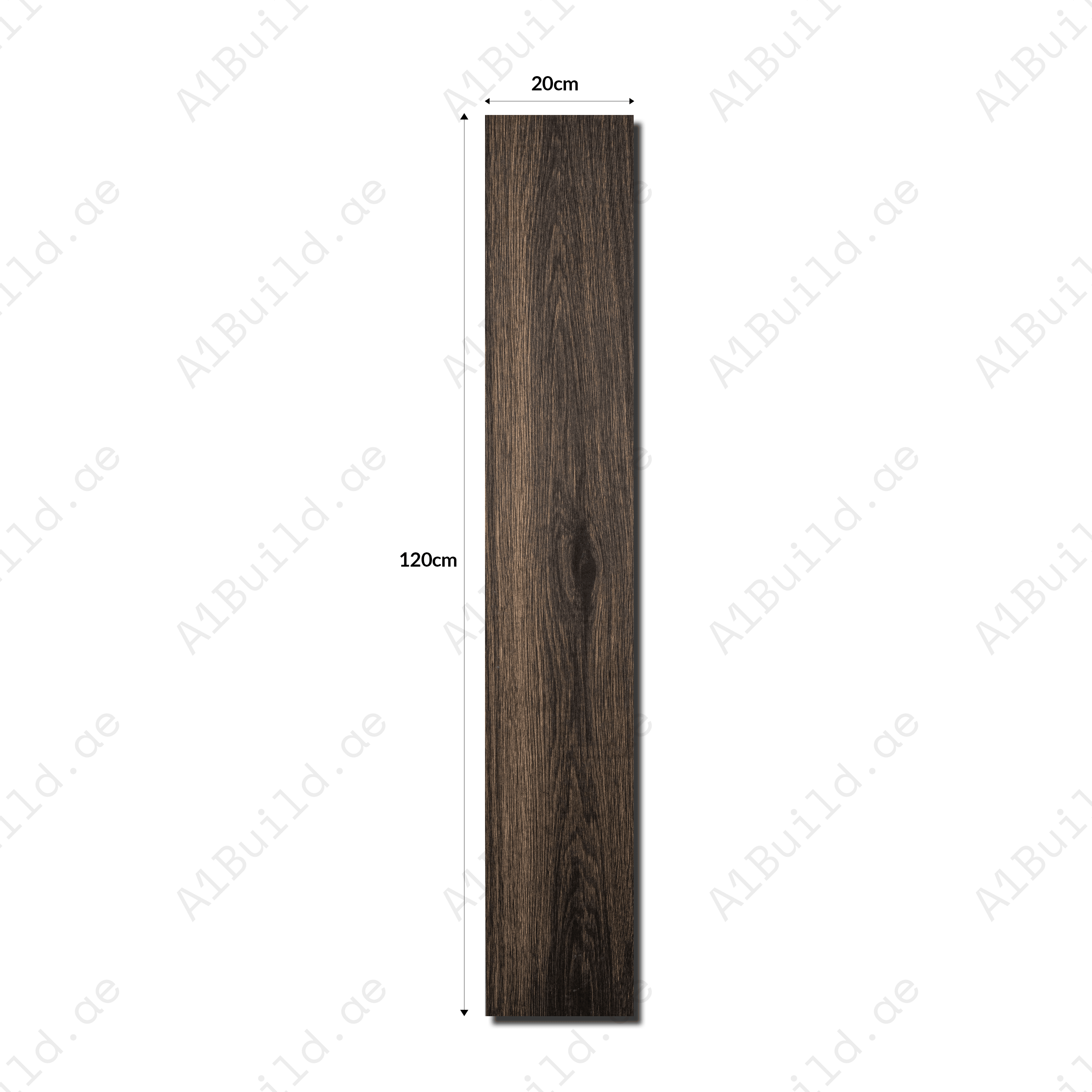 Karvel Weng 20x12cm porcelain tile with 09mm thickness. Deep wenge-brown tone, durable and elegant for walls, kitchens, and modern interiors.