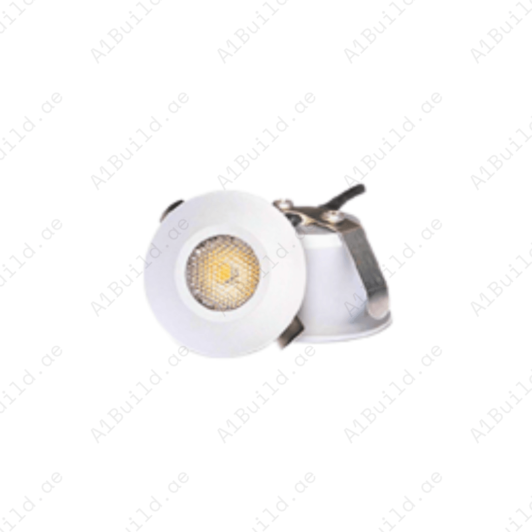 Energy-saving 2W LED Spotlight with 6000K (110lm) & 3000K (100lm). Compact Ø31.5xH23mm size, 15,000hrs lifespan, CRI >80, ideal for modern indoor lighting.