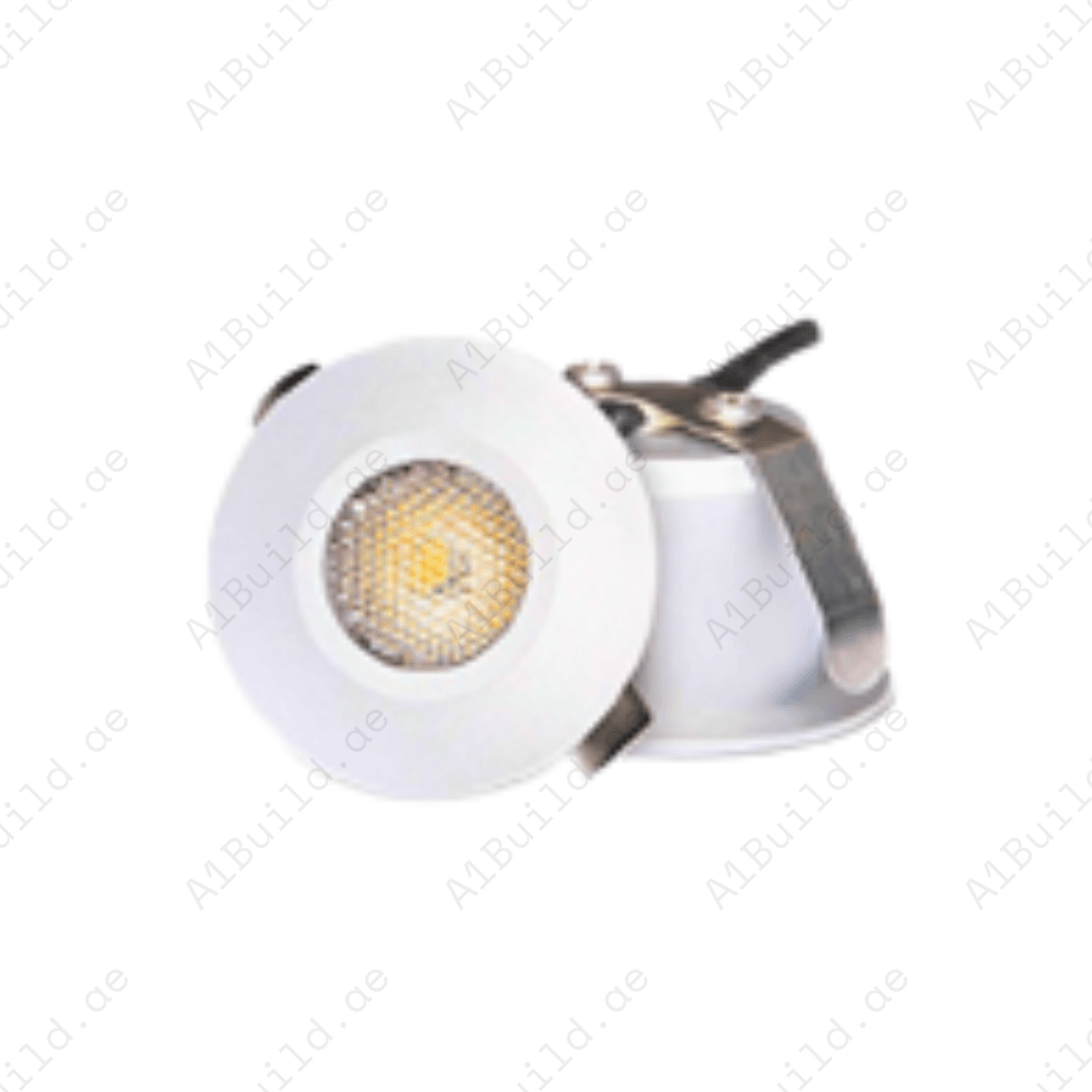 Energy-saving 2W LED Spotlight with 6000K (110lm) & 3000K (100lm). Compact Ø31.5xH23mm size, 15,000hrs lifespan, CRI >80, ideal for modern indoor lighting.