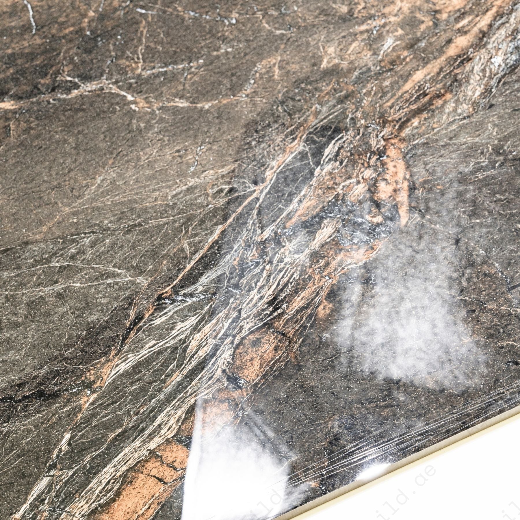 Lava Brown glossy porcelain tile 60x120cm with 9mm thickness features rich brown tones, natural stone texture and elegant polished finish.