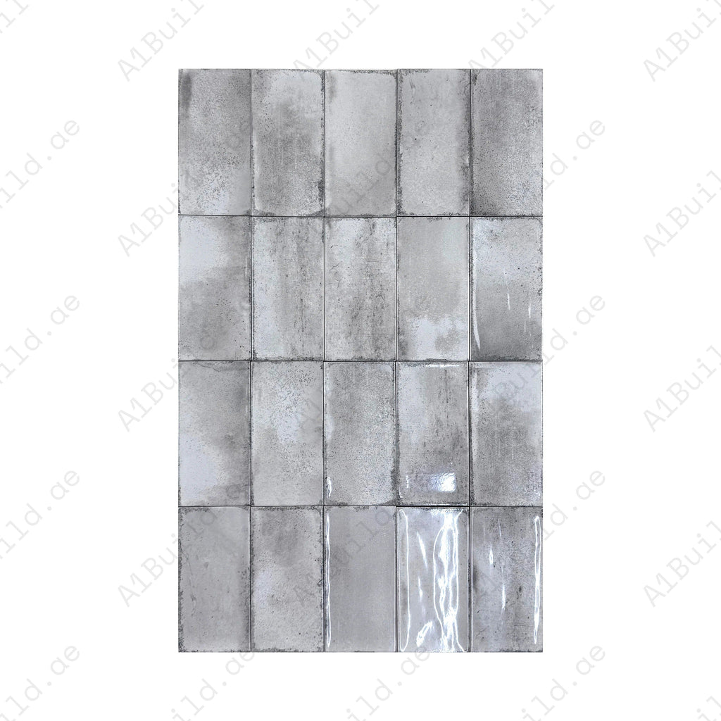 Light Grey Glossy Ceramic Artisanal Tile – Spanish Timeless Tones