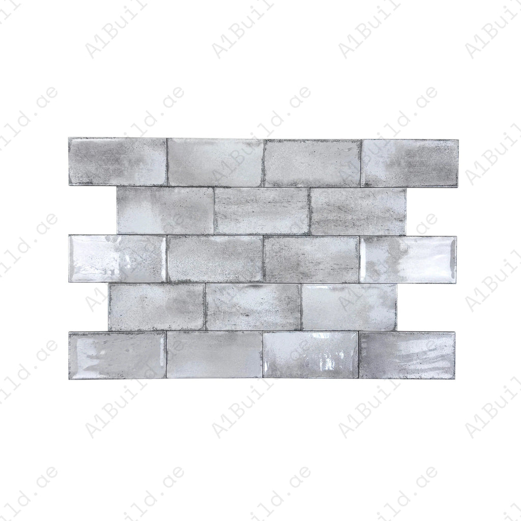 Light Grey Glossy Ceramic Artisanal Tile – Spanish Timeless Tones
