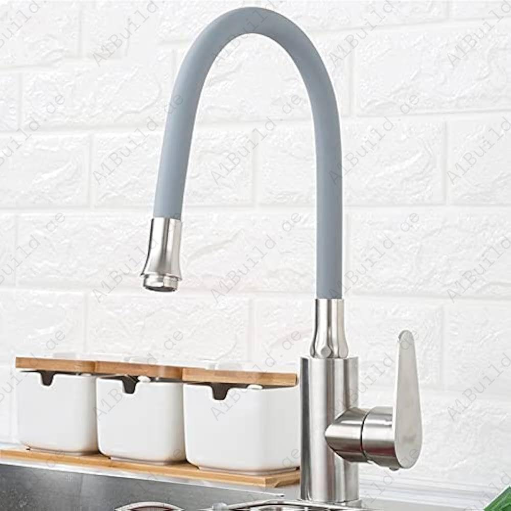 Luna Kitchen Mixer With Flexible Spout (Premium Grey & Chrome 100% made in Germany)