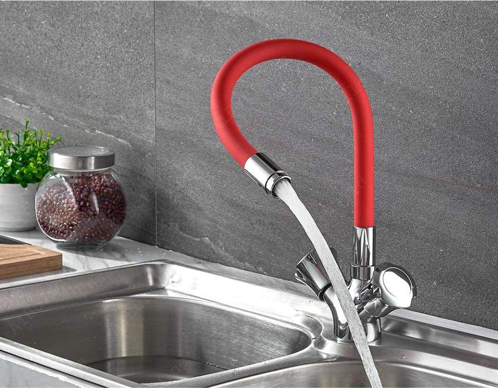 Luna Kitchen Mixer With Flexible Spout (Premium Red & Chrome 100% made in Germany)