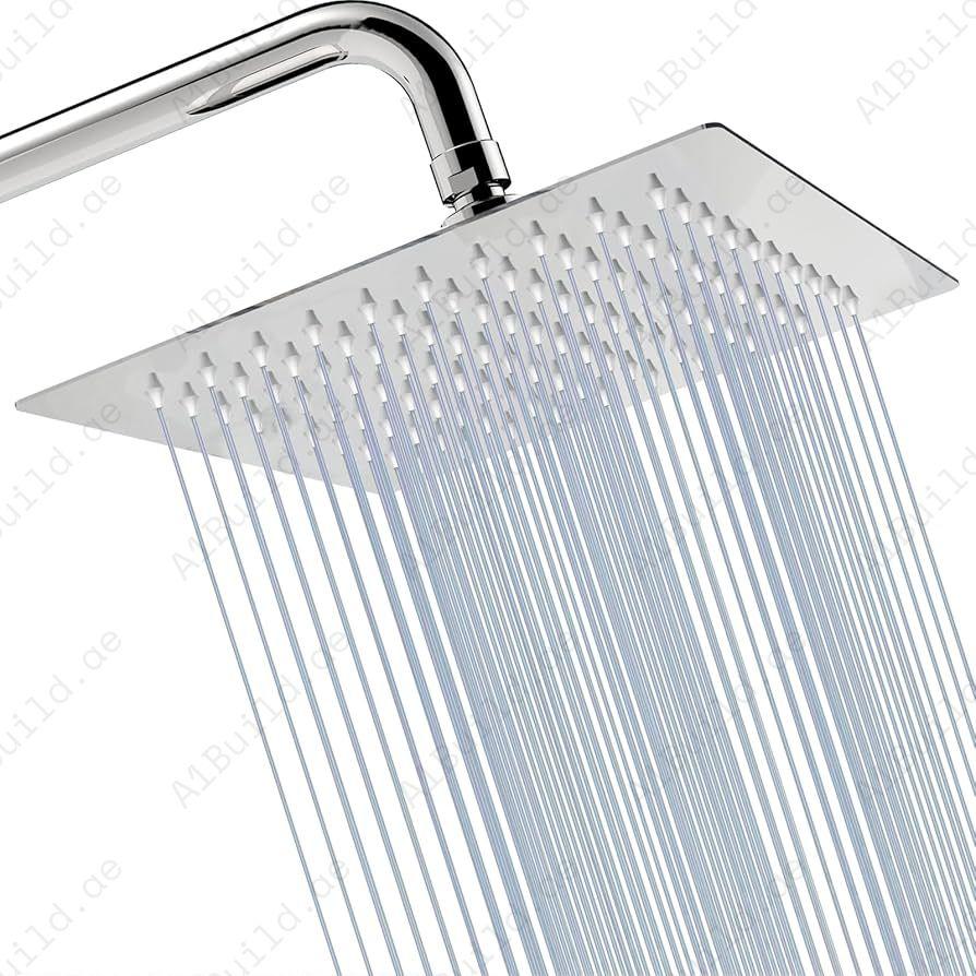 Luxury 250 x 250 mm Square Shower Head – Stainless Steel, Made in Germany by Hesanit