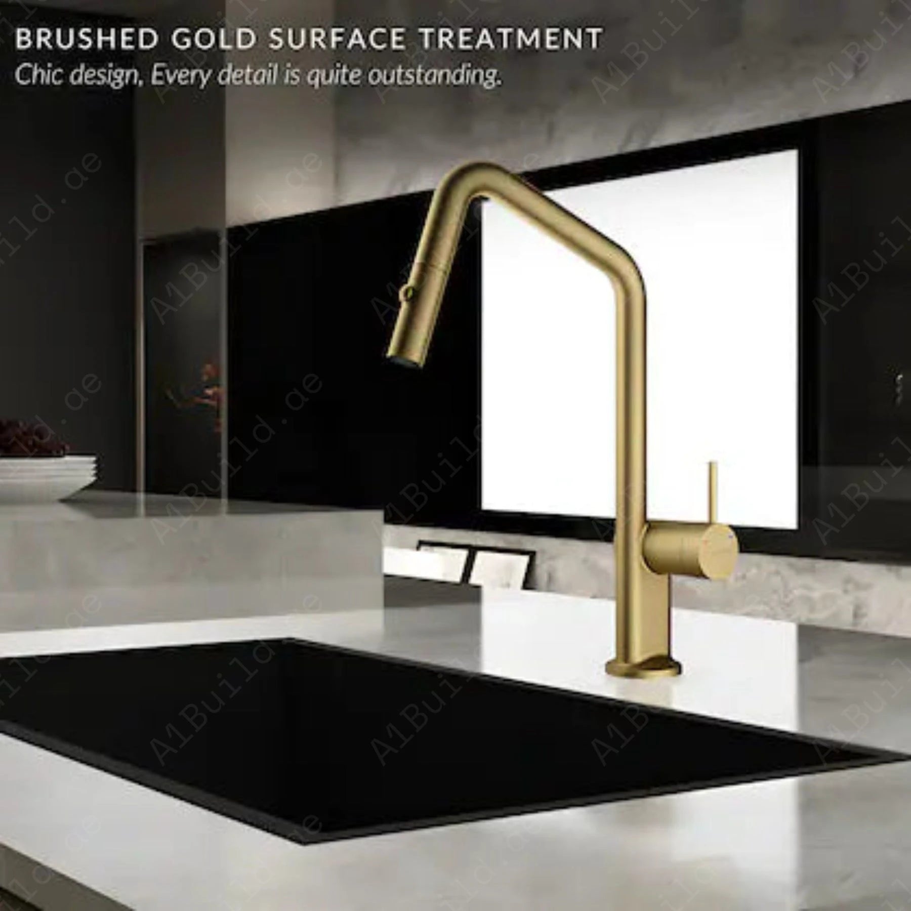Luxury Elite Single Lever Deck Mounted Sink Mixer: Gold, 100% Made in Germany