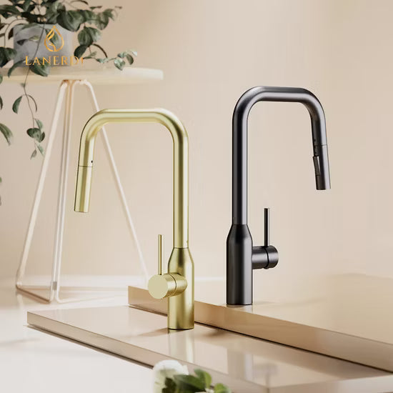 Luxury Elite Single Lever Deck Mounted Sink Mixer: Gold, 100% Made in Germany