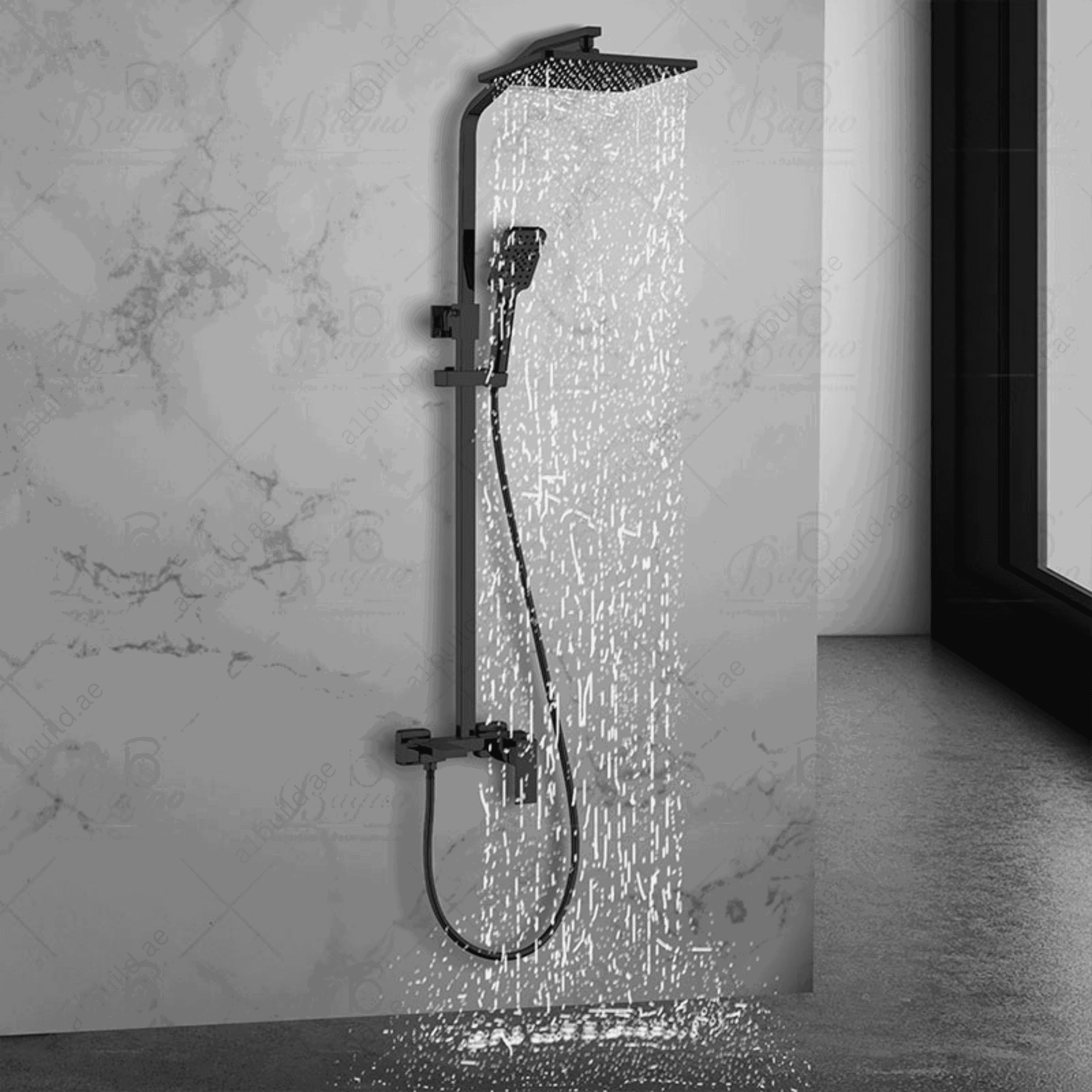 MattBlackBrassShowerSystemDurableandModern