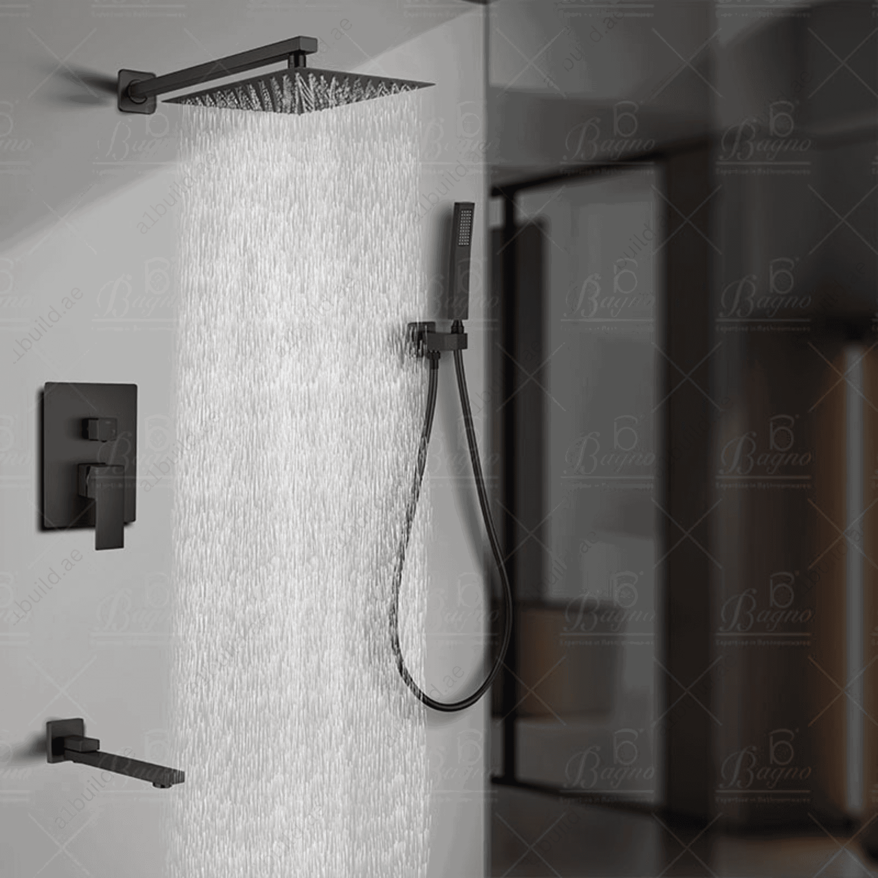 MattBlackBrassShowerSystemModernandDurable