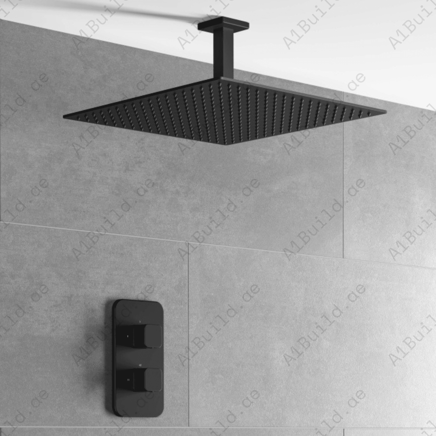Matte Black mm Square Shower Head – Premium Stainless Steel, Made in Germany by Hesanit